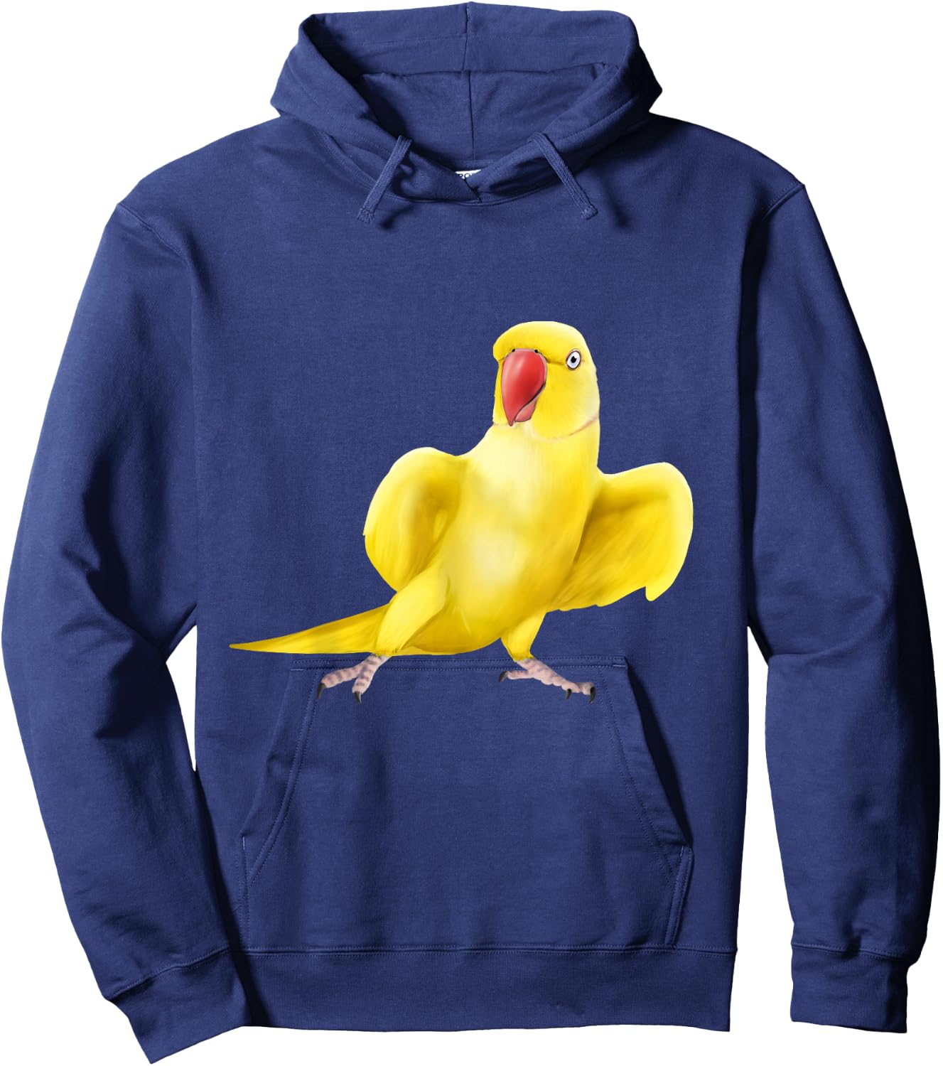 Yellow Indian Ringneck Parrot bird Hoodie - Hoodie | Navy