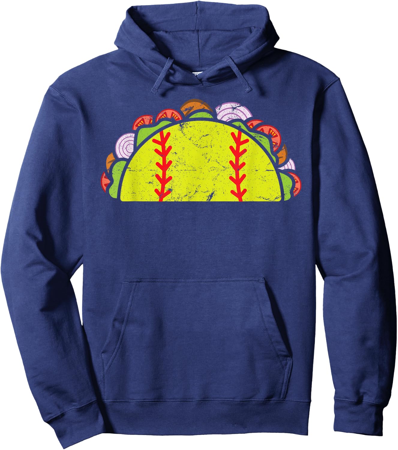Taco Softball Funny Cinco De Mayo Softball Player Taco Lover Hoodie - Hoodie | Navy