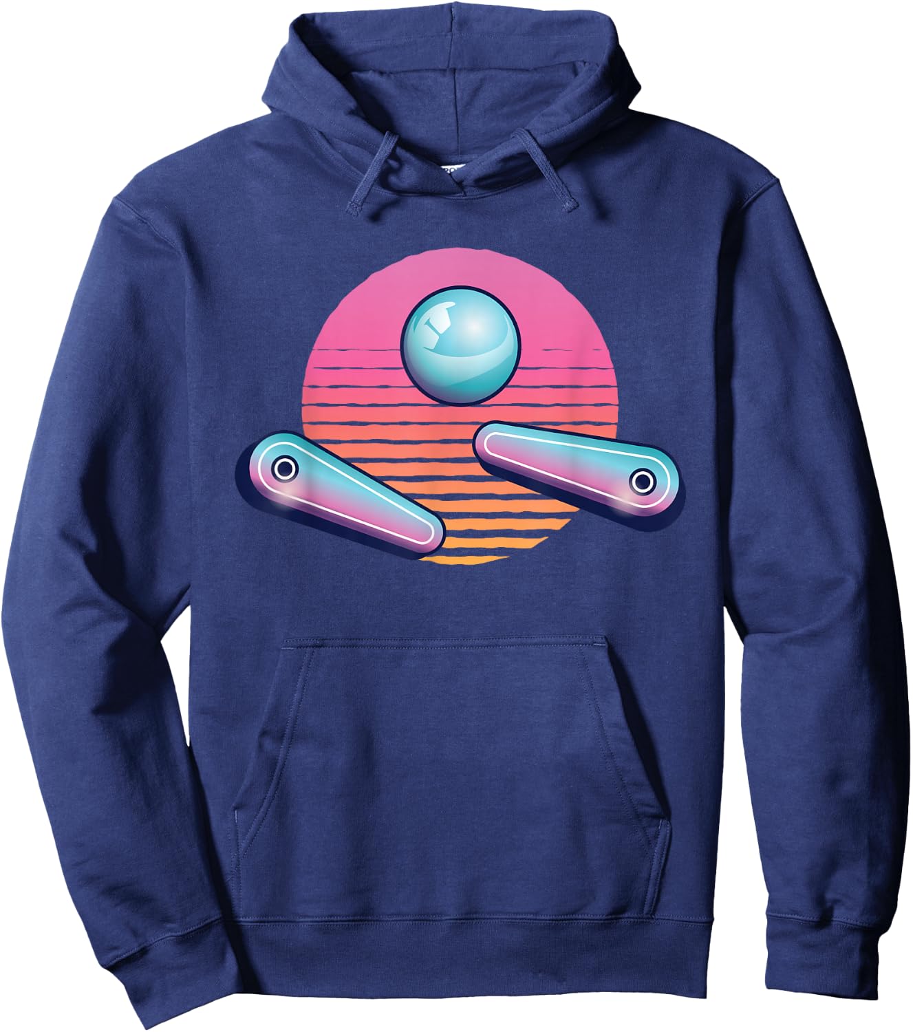 Pinball Arcade Game Machine 80s Retro Gamer Vintage Gaming Hoodie - Hoodie | Navy