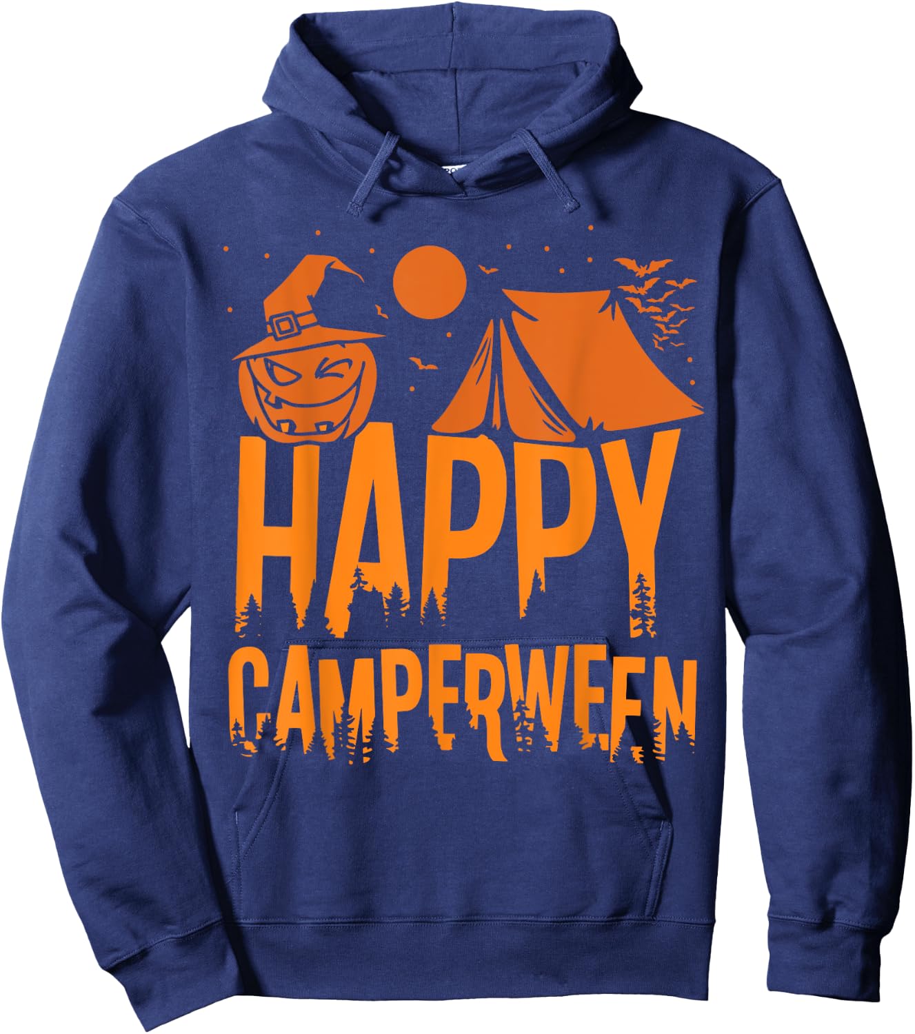 Happy Camperween - Camper Camping Halloween Hoodie - Hoodie | Navy