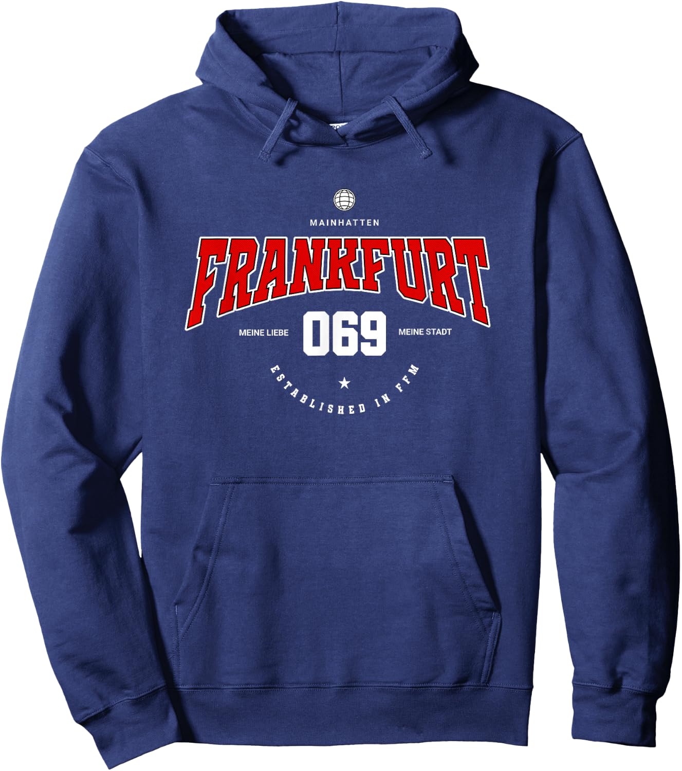 Frankfurt City Heimat 069 Mainhatten Fan Hoodie - Hoodie | Navy