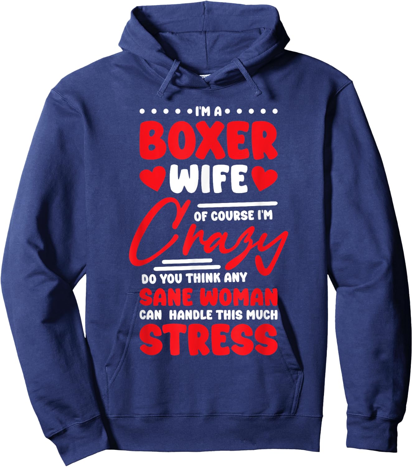 Boxer Wife Design Boxing Trainer and Boxing Lover Hoodie - Hoodie | Navy