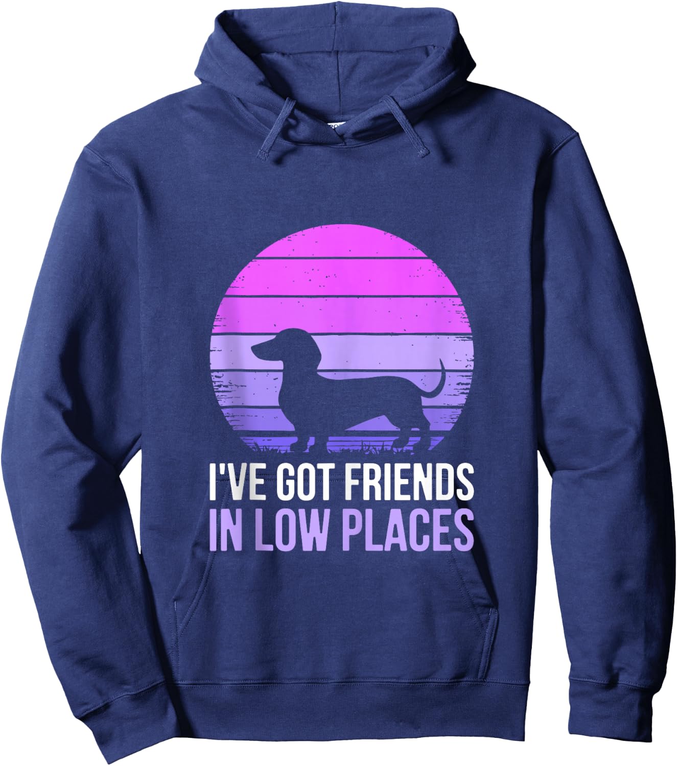 I've Got Friends In Low Places Shirt Dachshund Dog Lover Hoodie - Hoodie | Navy