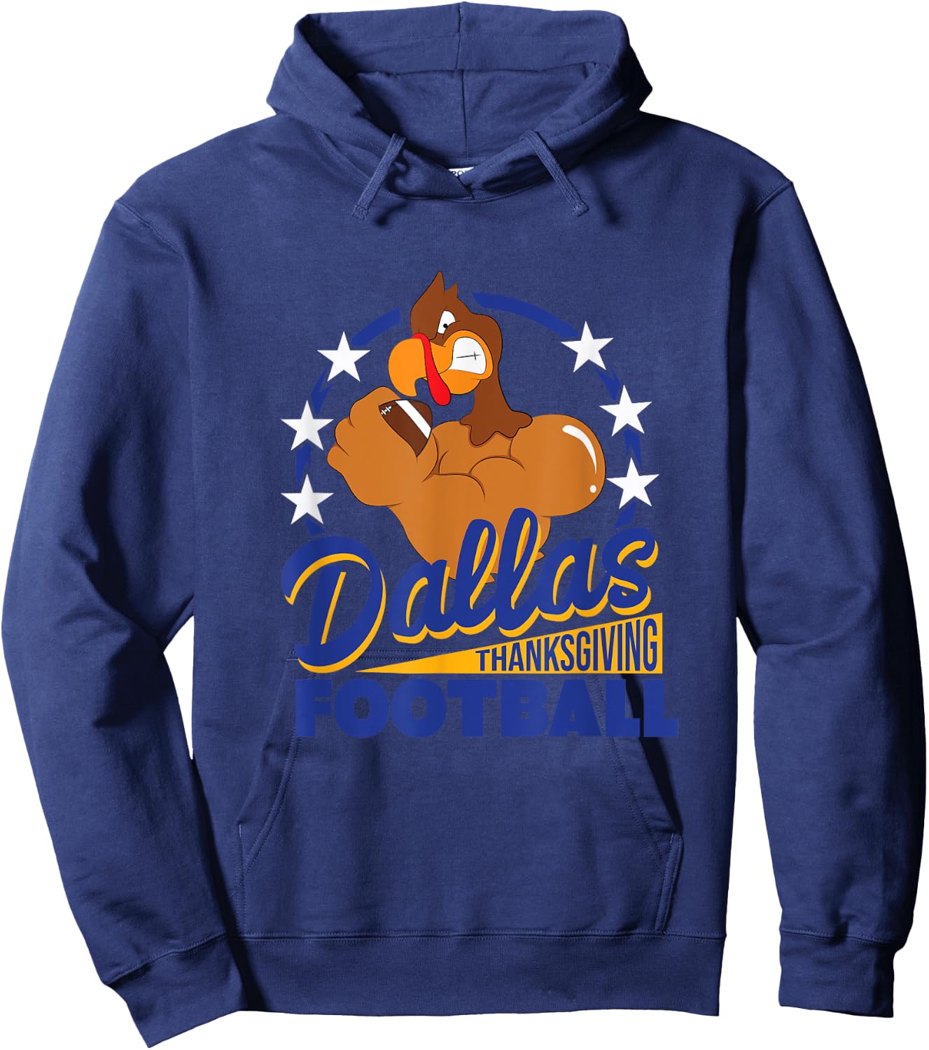 Funny Dallas Thanksgiving Football Thanksgiving Turkey Hoodie - Hoodie | Navy