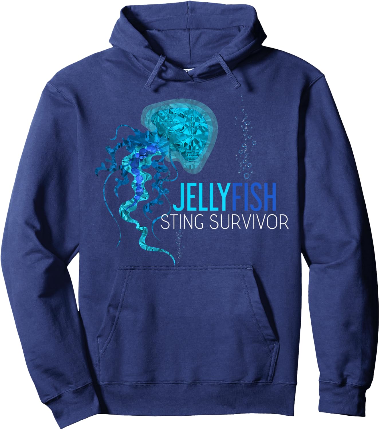 Jellyfish Sting Survivor Funny Aquarist Gift Jellyfish Hoodie - Hoodie | Navy