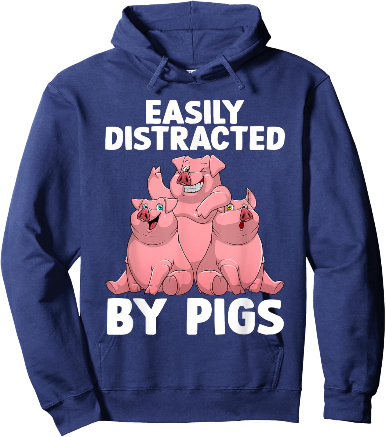Funny Pig Design Women Kids Farm Animal Pig Lovers Hoodie - Hoodie | Navy