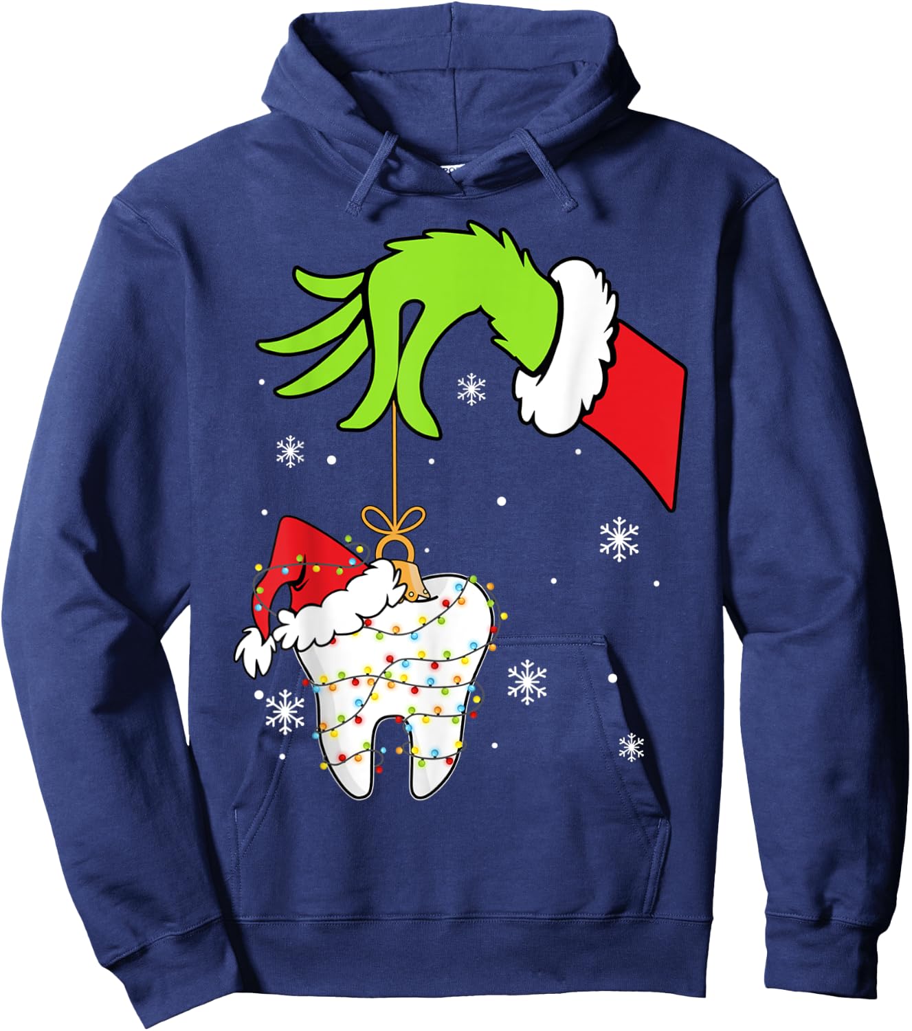 Christmas To-oth Dentist Dental Assistant Teeth Pajamas Xmas Hoodie - Hoodie | Navy