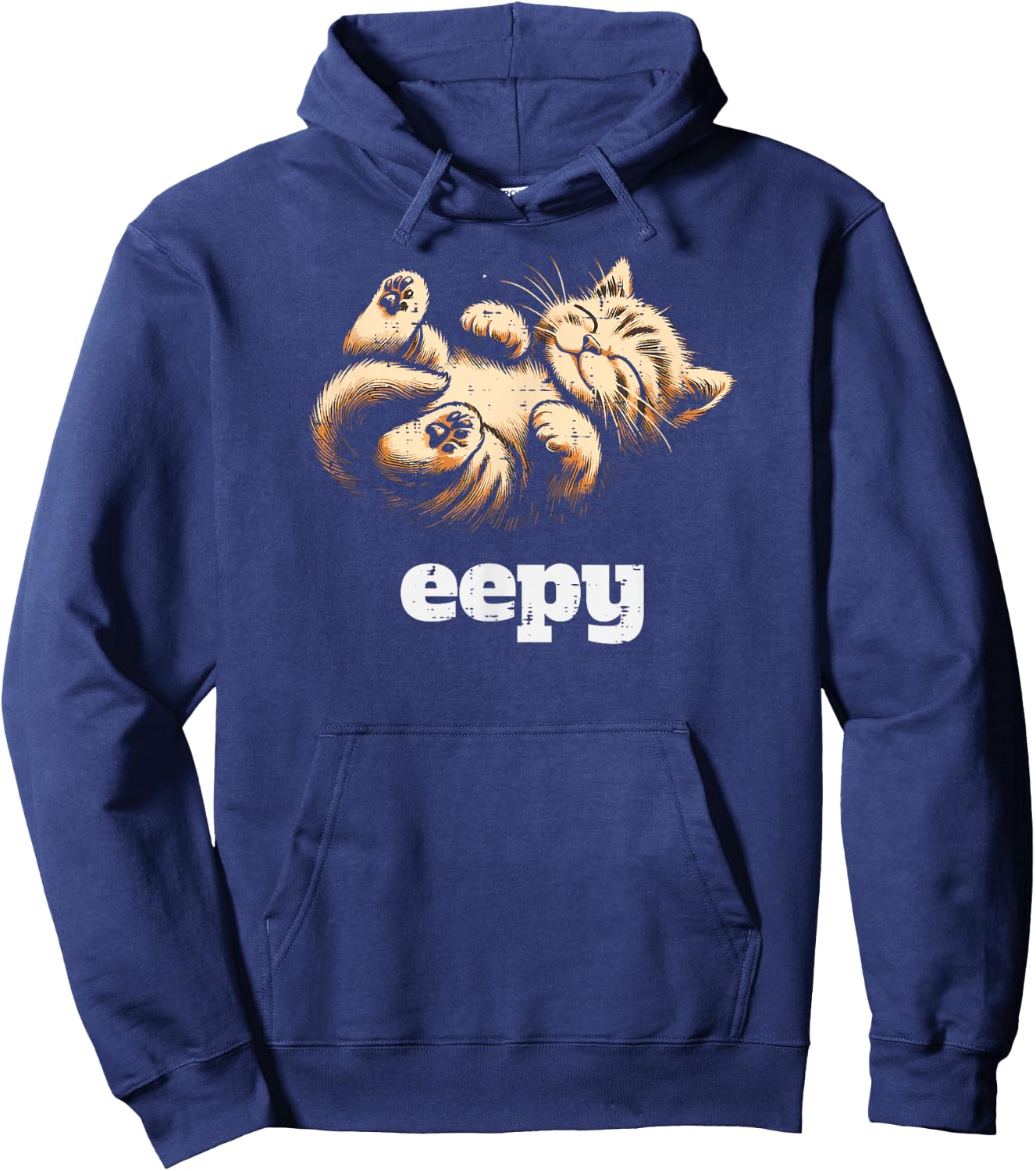 Eepy Sleeping Kitten Cat Funny Saying Women Girls Kids Men Hoodie - Hoodie | Navy