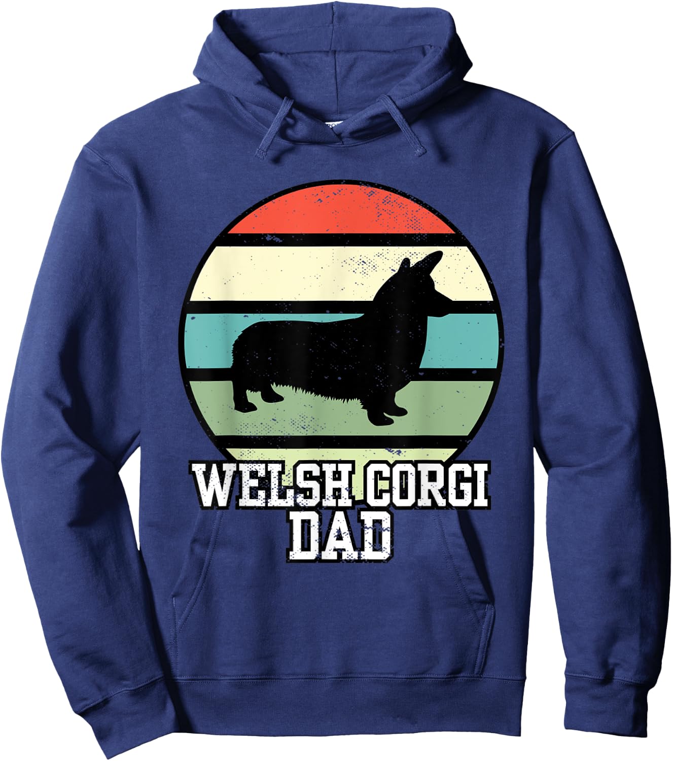 Welsh Corgi Dad I Retro Corgi Dad Hoodie - Hoodie | Navy