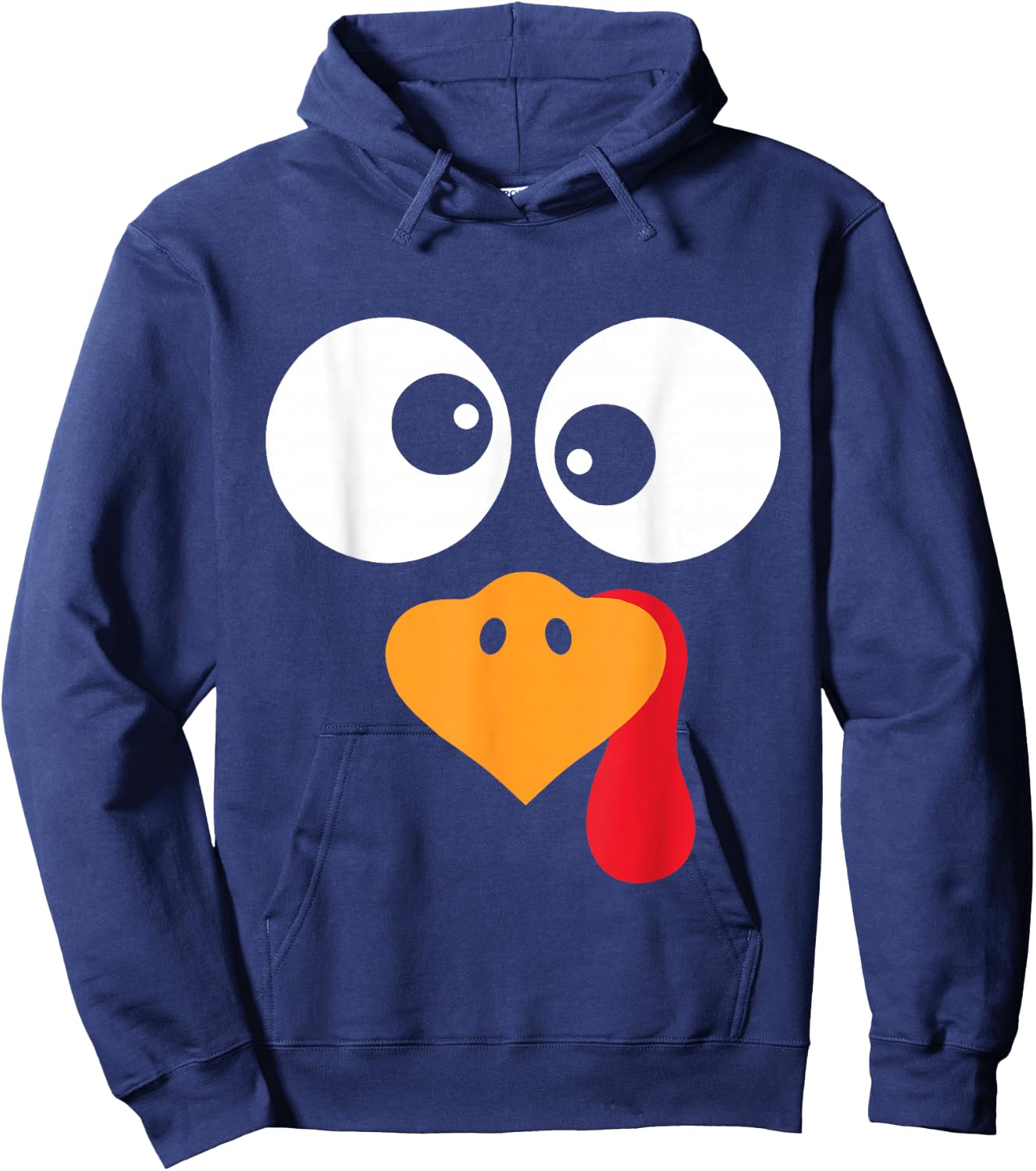 Thanksgiving Funny Turkey Face Costume Outfit Boys Kids Hoodie - Hoodie | Navy
