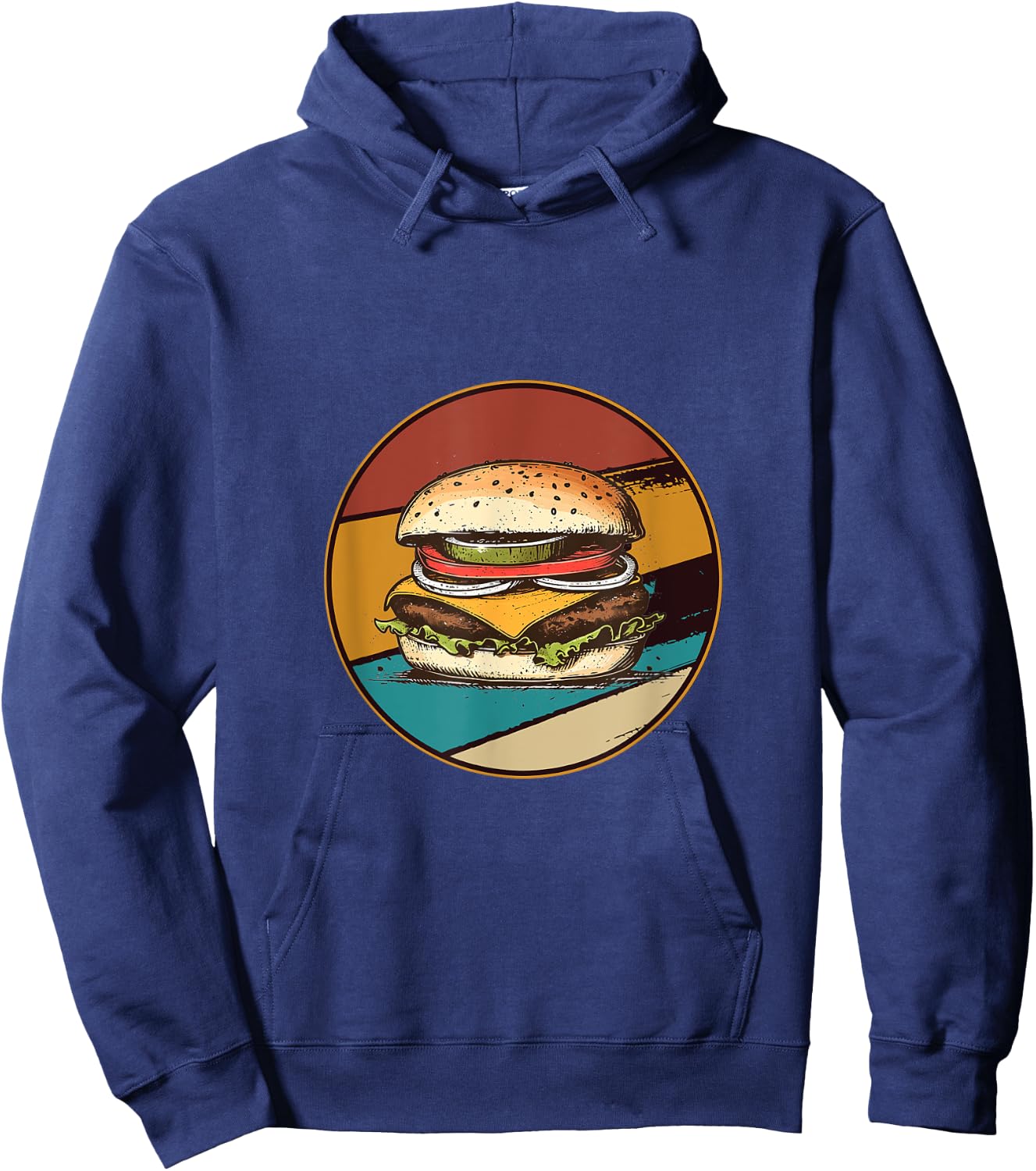 Retro Hamburger Hoodie - Hoodie | Navy