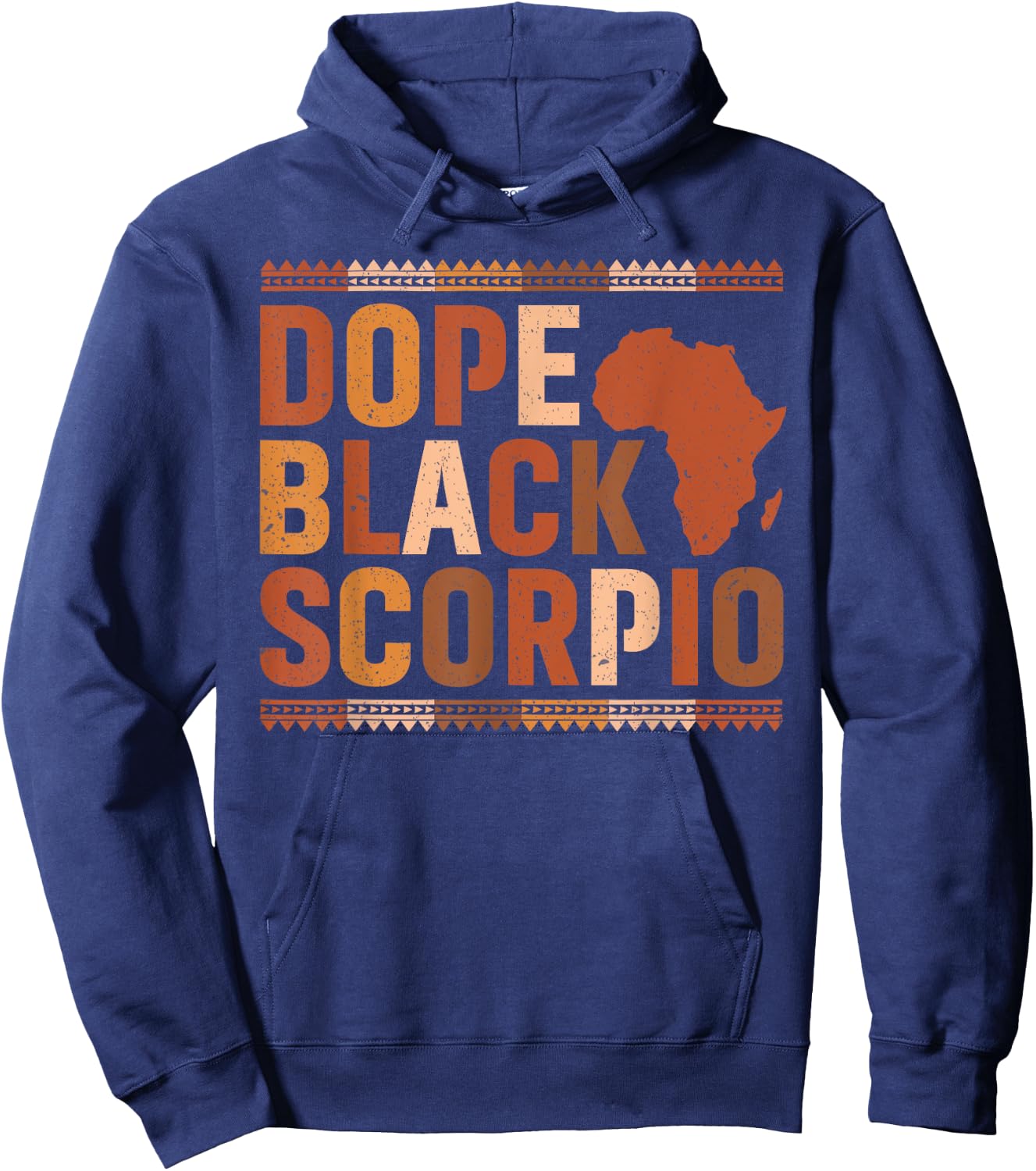 Dope Black Scorpio Melanin African History Month Zodiac Hoodie - Hoodie | Navy