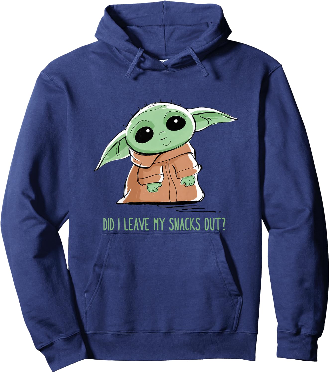 Kids The Mandalorian Grogu Snacks Meme Hoodie - Hoodie | Navy