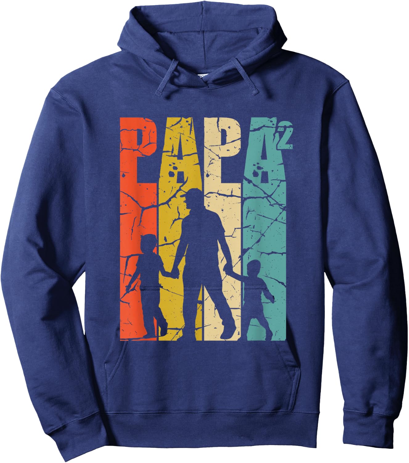 Men's with German Text "Papa 2 Söhne Dad hoch 2 zweifach Vater ZwillingPAPa", black, s Hoodie - Hoodie | Navy