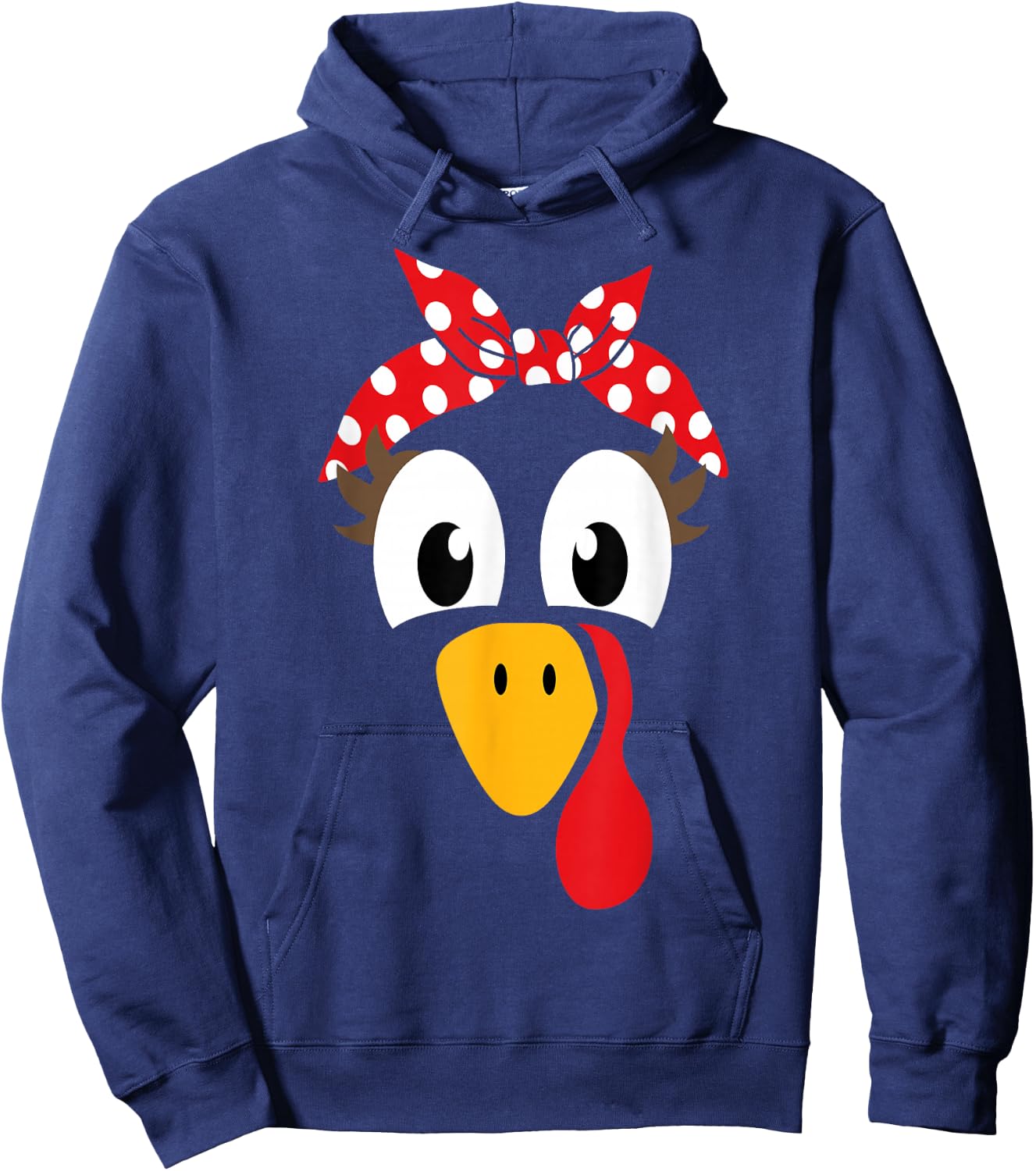 Female turkey with headband for thanksgiving girls women Hoodie - Hoodie | Navy