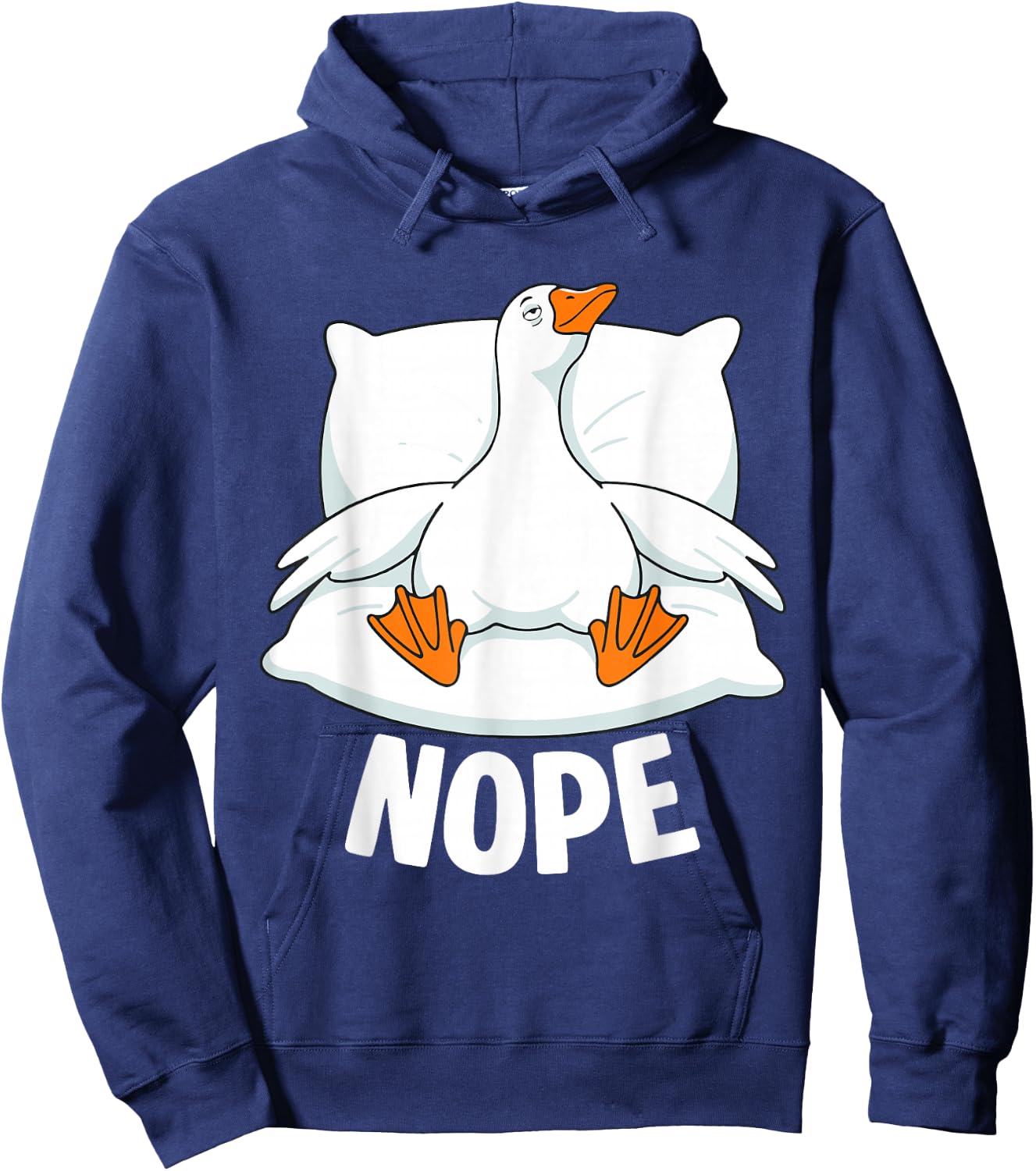 Funny Tired Nope Goose Pajama Humor Design Hoodie - Hoodie | Navy