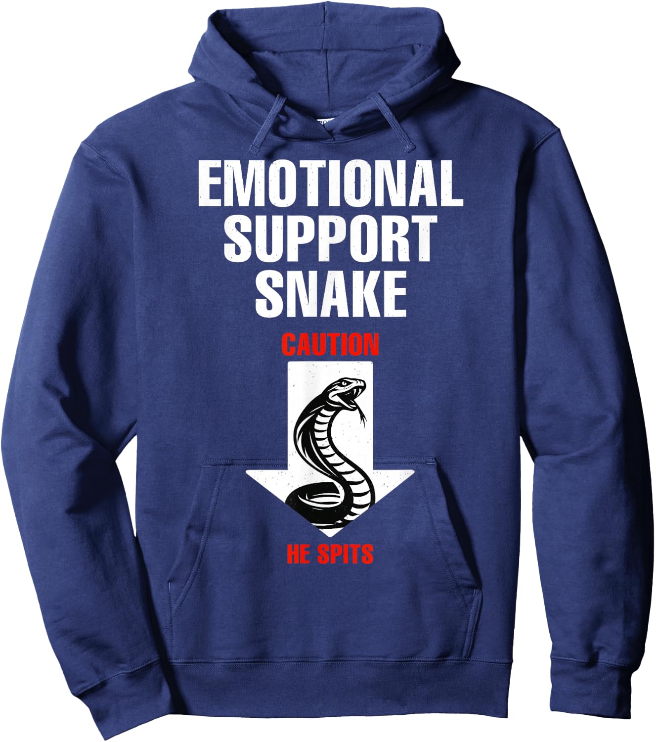 Emotional Support Snake Inappropriate Adult Humor Dirty Joke Hoodie - Hoodie | Navy
