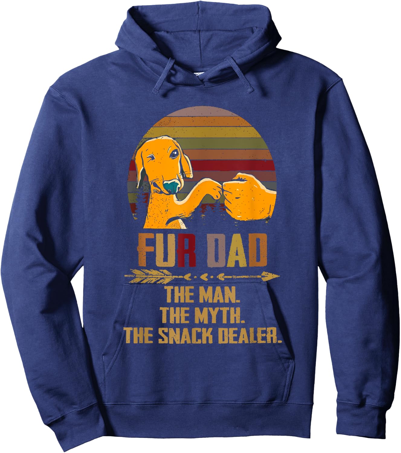 Fur Dad The Man The Myth The Snack Dealer Dog Fathers Day Hoodie - Hoodie | Navy