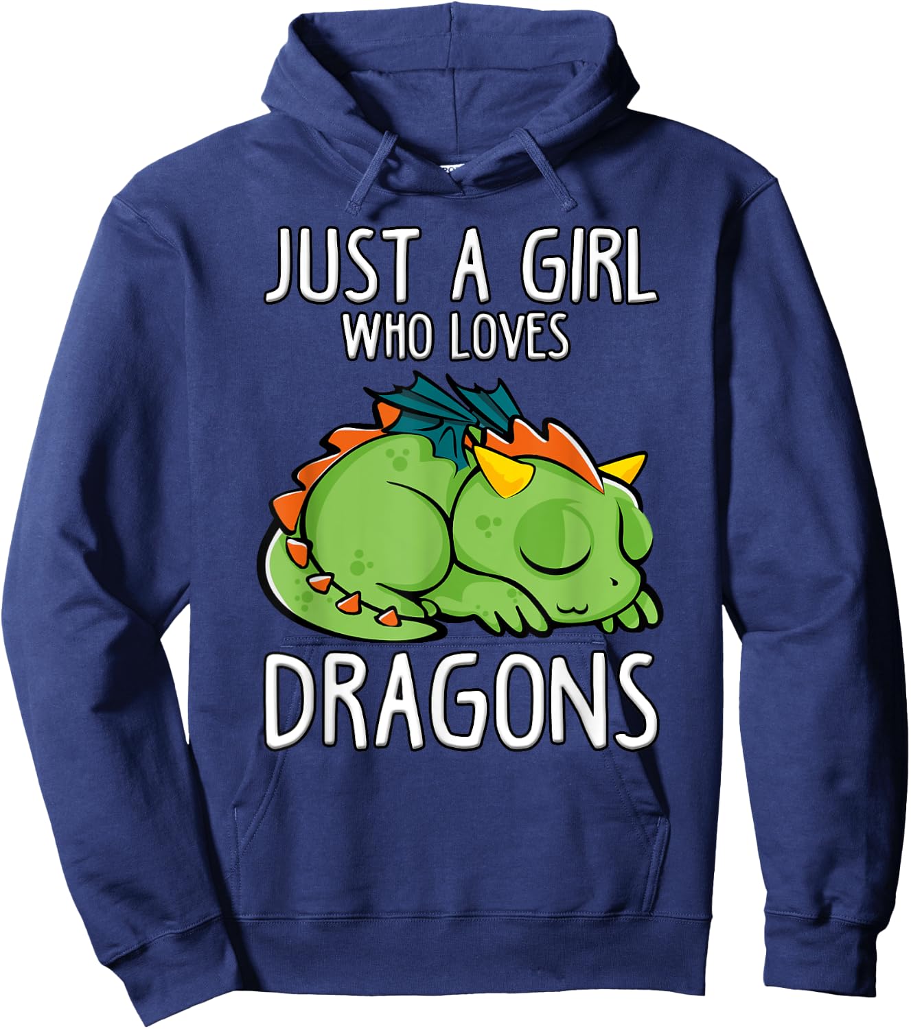 Just a Girl who loves Dragons T Shirt Gift Girls Women Hoodie - Hoodie | Navy