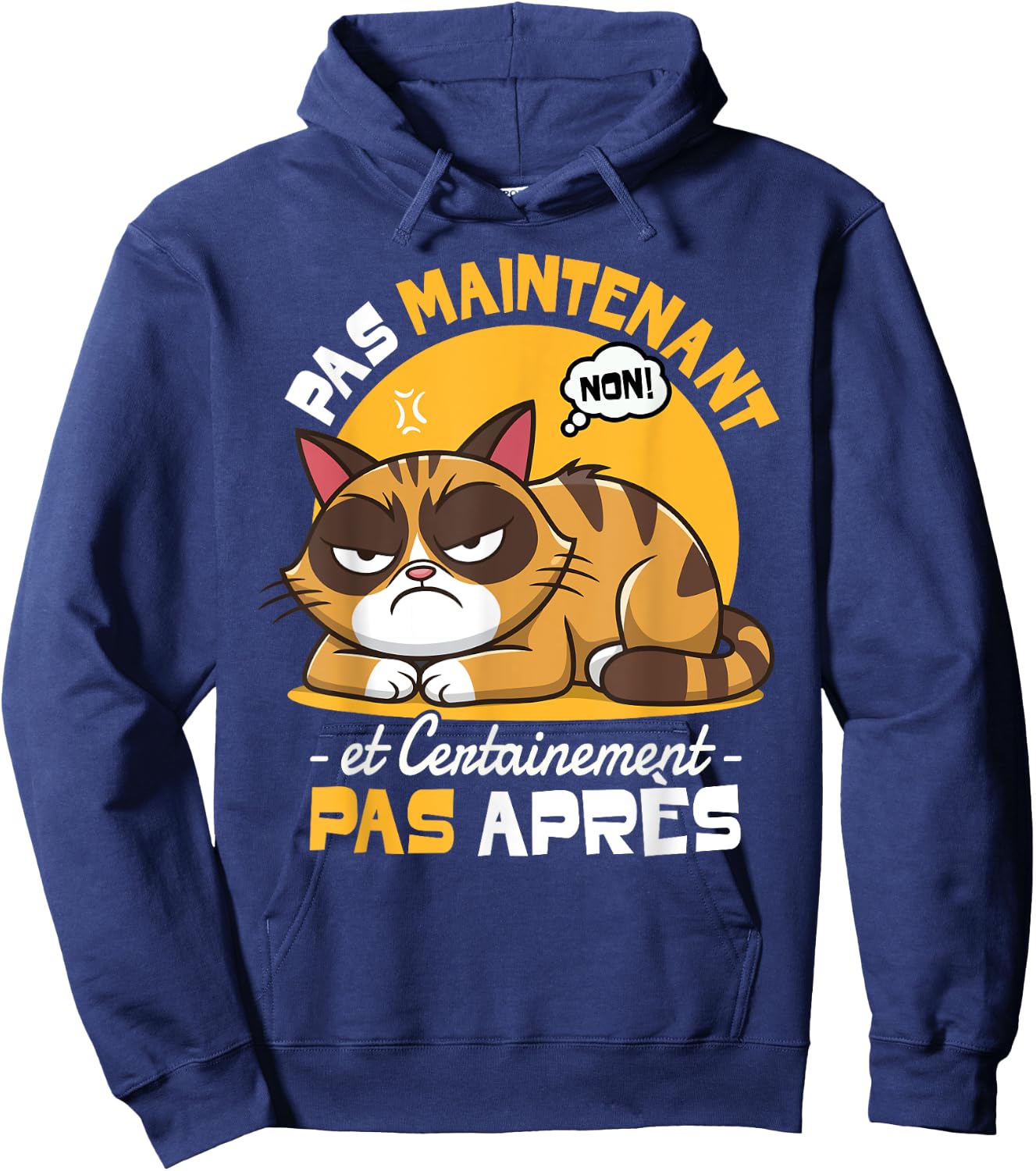 Cat Child Boy Girl No No Now Flemme , Black, S Hoodie - Hoodie | Navy