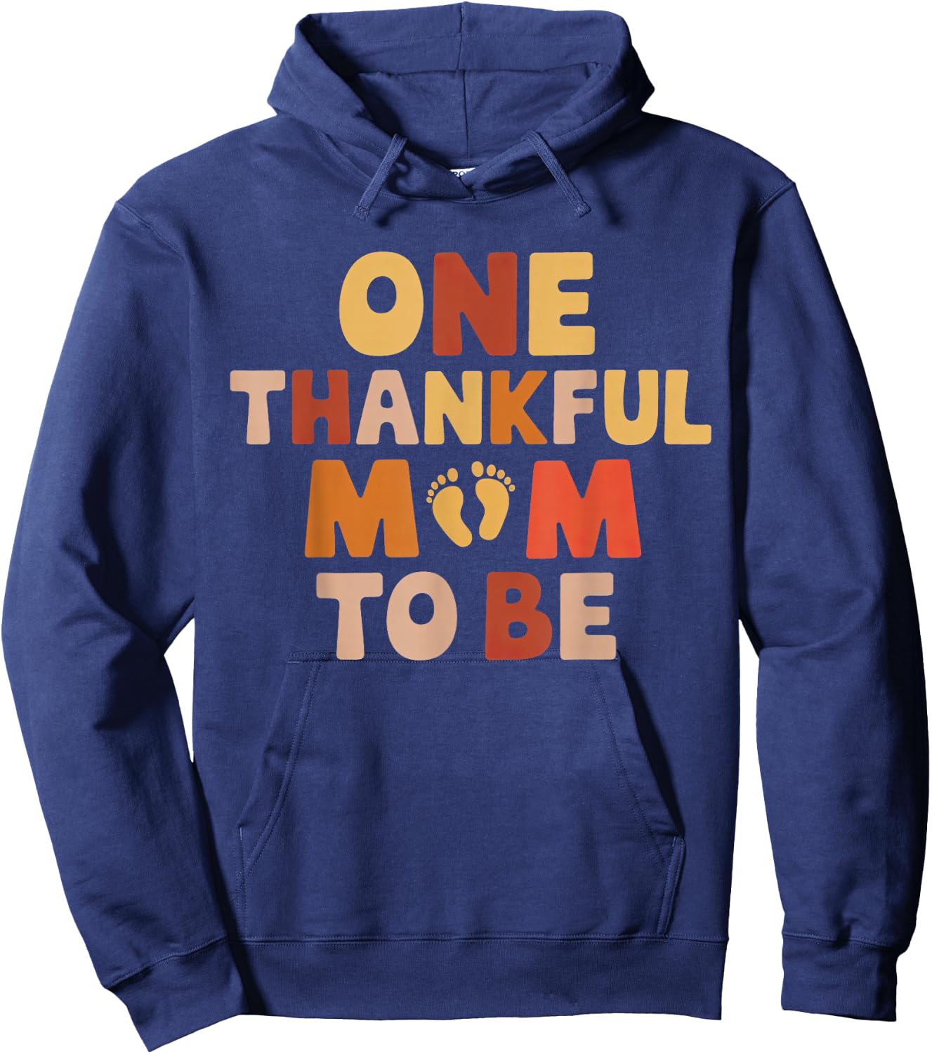 Thanksgiving Pregnancy Announcement One Thankful Mom To Be Hoodie - Hoodie | Navy