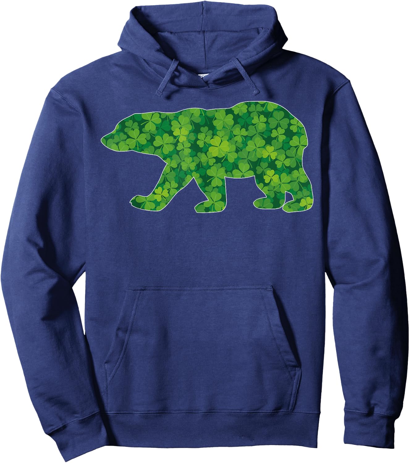 Irish Polar Bear St Patricks Day Shamrock Boys Women Kid Men Hoodie - Hoodie | Navy