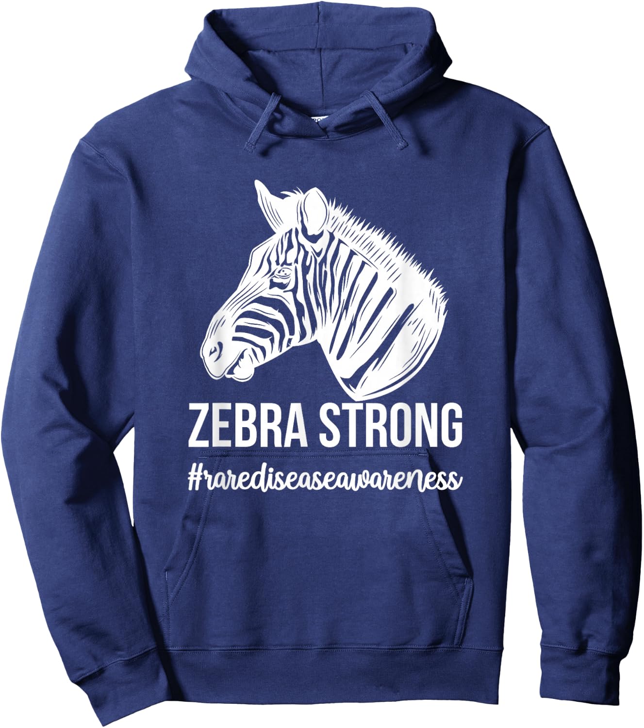 Zebra Strong Rare Disease Warrior Rare Disease Awareness Hoodie - Hoodie | Navy