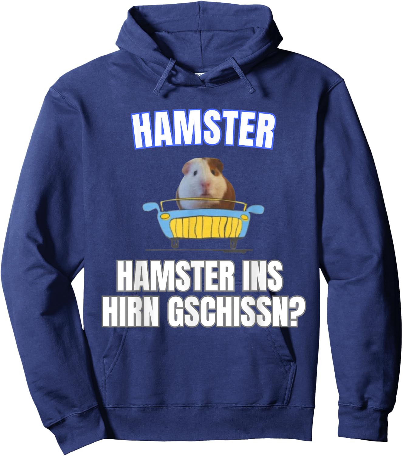 Hamster ins Hirn Gschissn? , black Hoodie - Hoodie | Navy