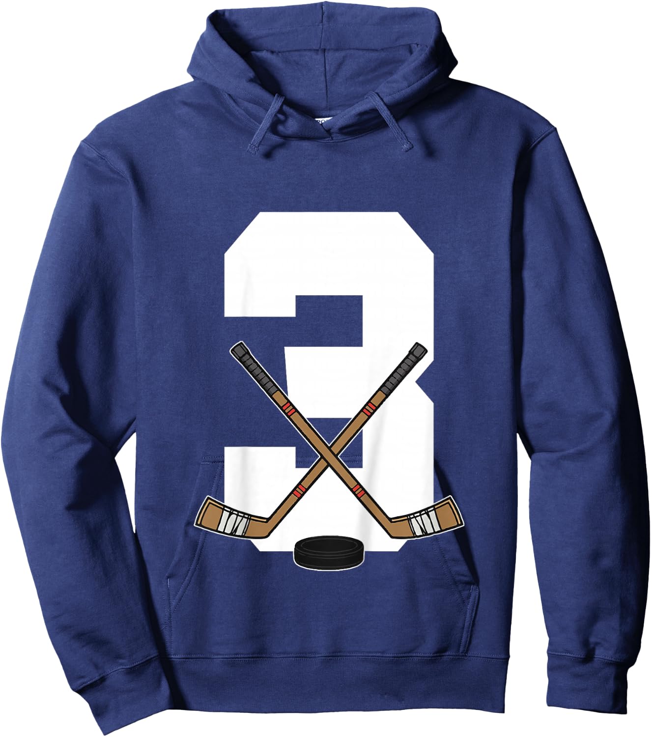 Kids Ice Hockey Kids Toddler Boys 3rd Birthday Ice Hockey Hoodie - Hoodie | Navy