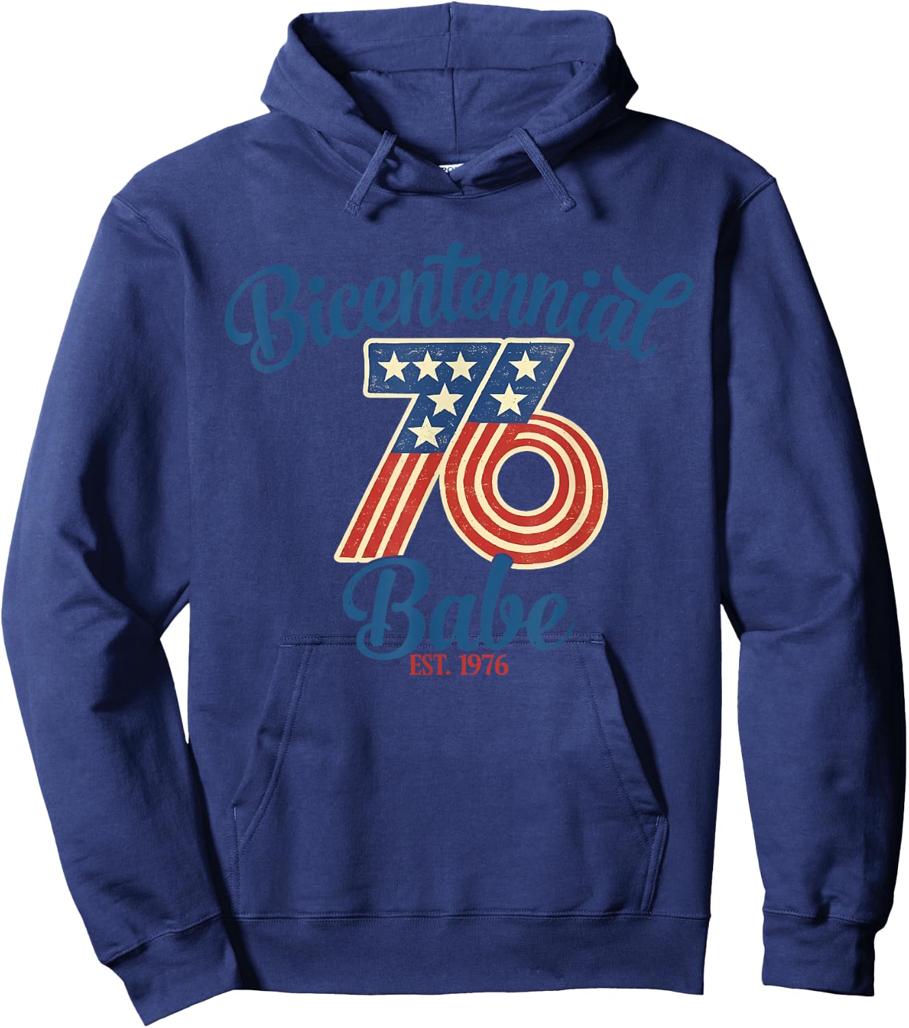 Bicentennial 1976 50 Years Old 50th Birthday American Flag Hoodie - Hoodie | Navy