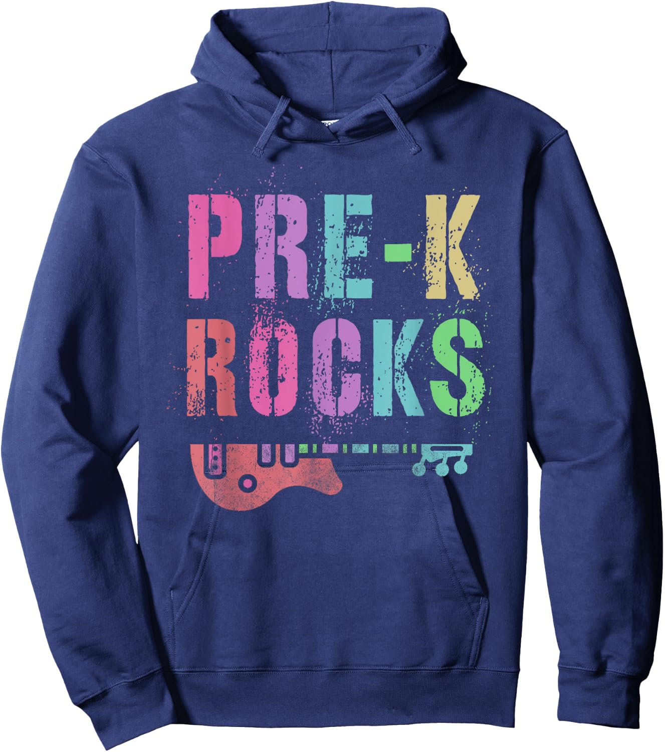 Vintage PRE-K ROCKS Teacher Rockstars I Teach ABCD Preschool Women Girls Kids Hoodie - Hoodie | Navy