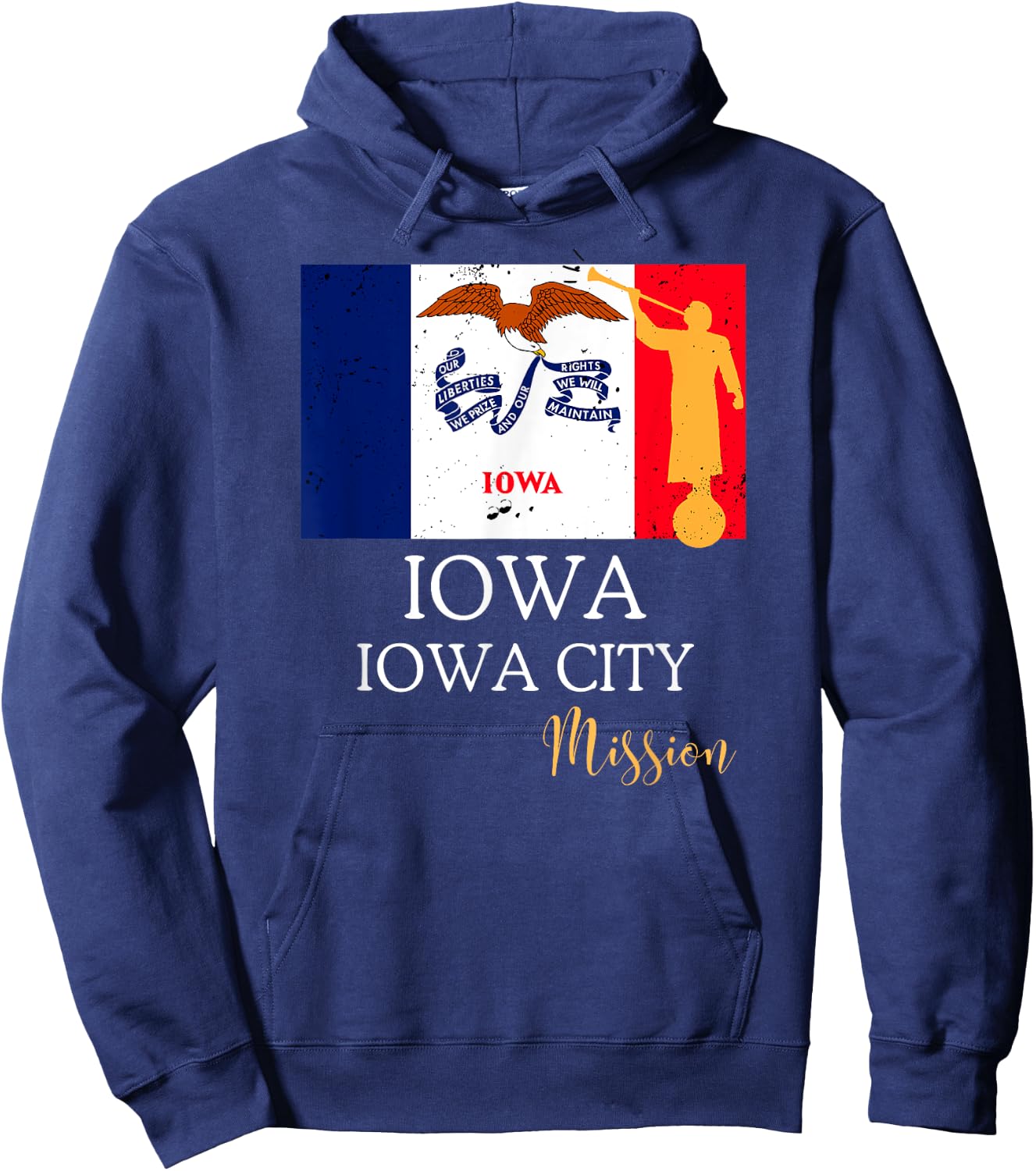 Iowa Iowa City Mormon LDS Mission Missionary Hoodie - Hoodie | Navy