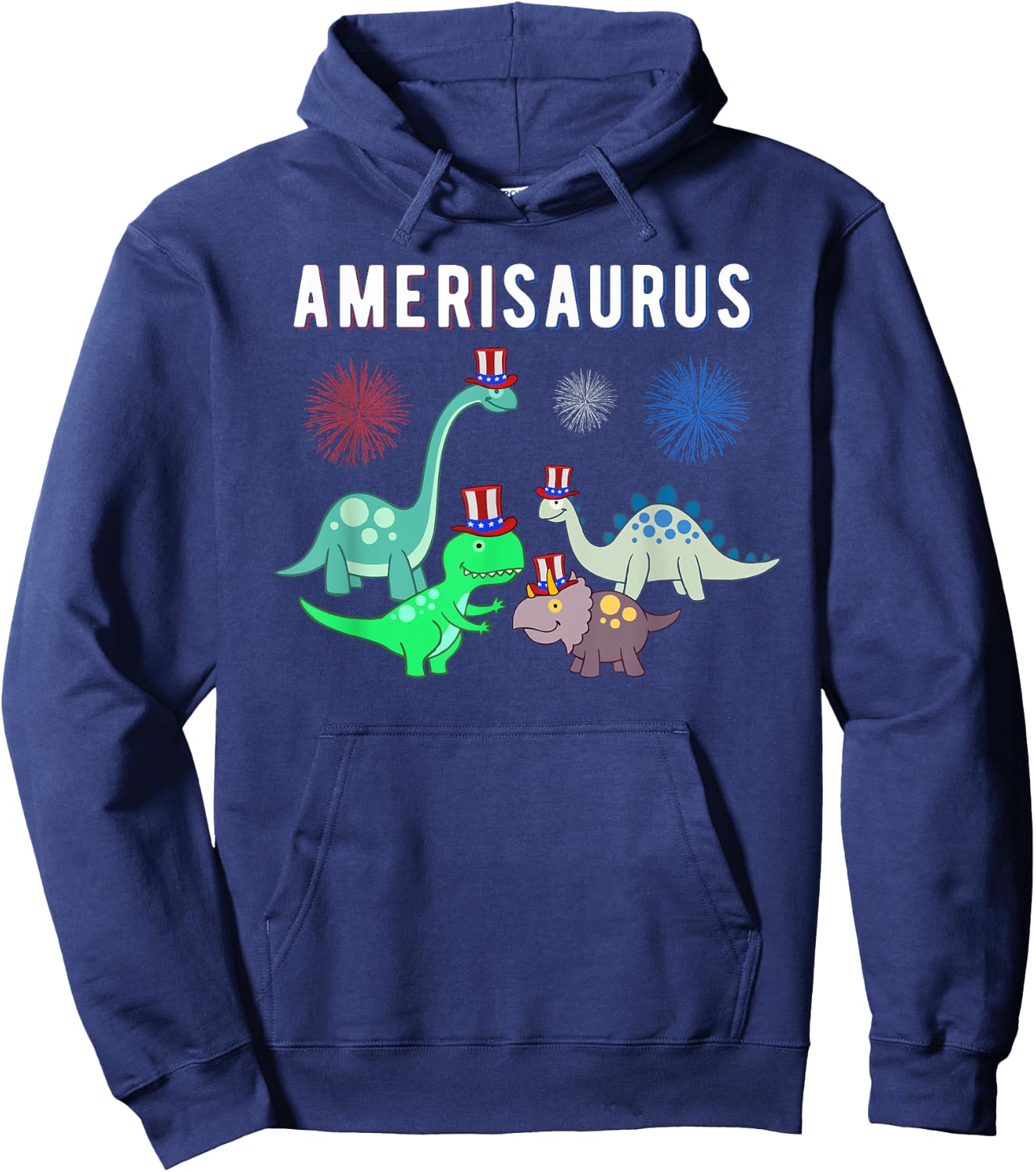 American Dinosaur Shirt, July 4th Patriot Dino Gift Hoodie - Hoodie | Navy