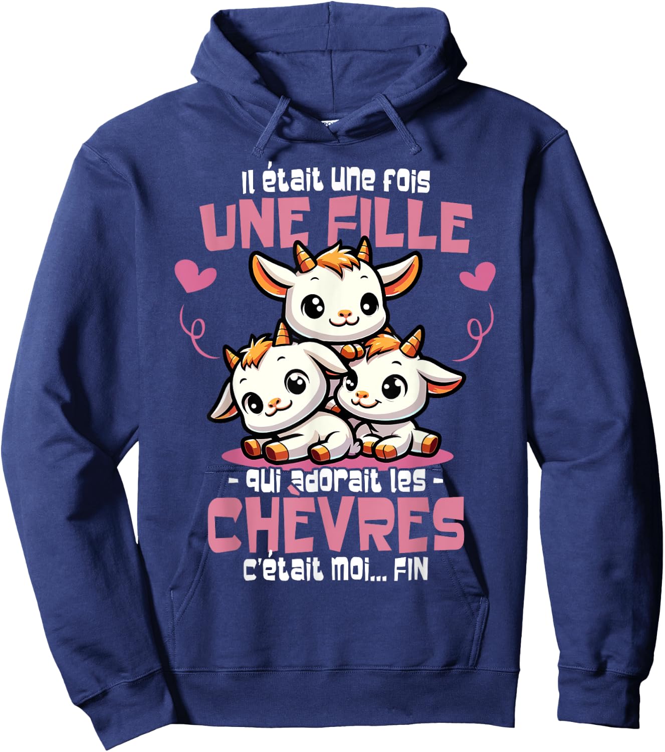 Goat was a Time Woman Girl Humour Goats , Black, S Hoodie - Hoodie | Navy
