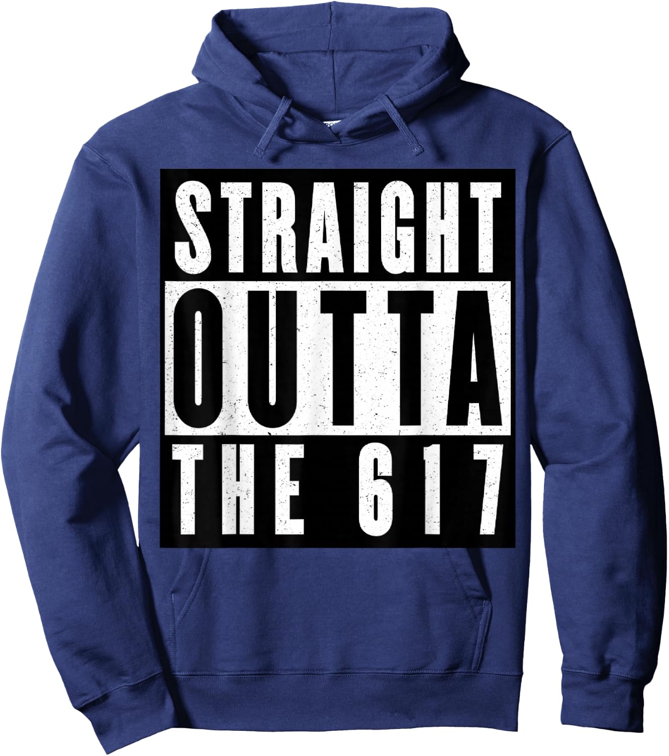 Straight Outta The 617 Boston Hoodie - Hoodie | Navy