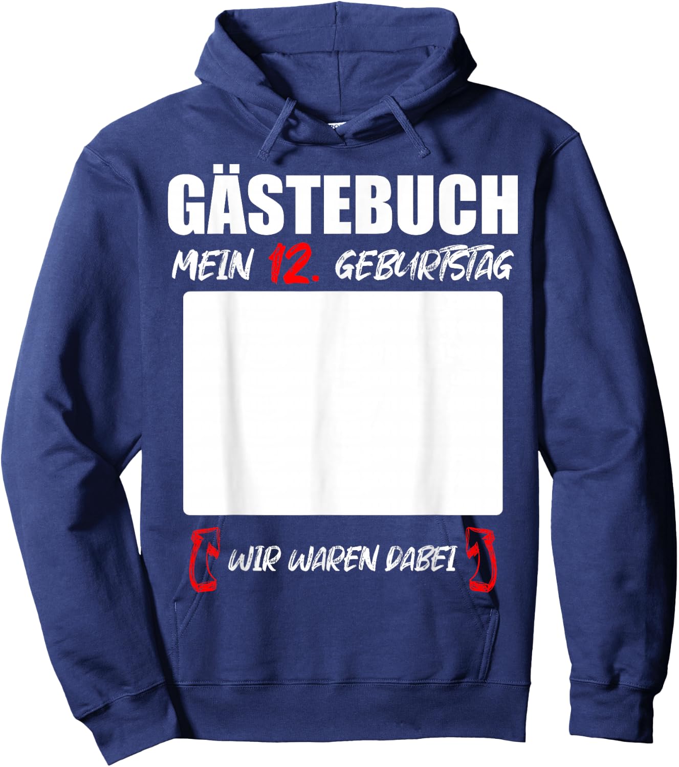 Guest Book 12th Birthday Signatures Party , black, S Hoodie - Hoodie | Navy