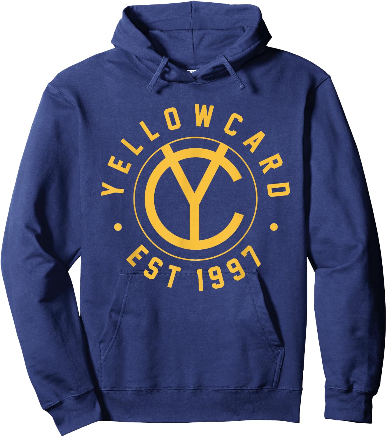 Yellowcard Yellow Logo , Men's -Adults Band , Short Sleeve, Small, Yellow Hoodie - Hoodie | Navy