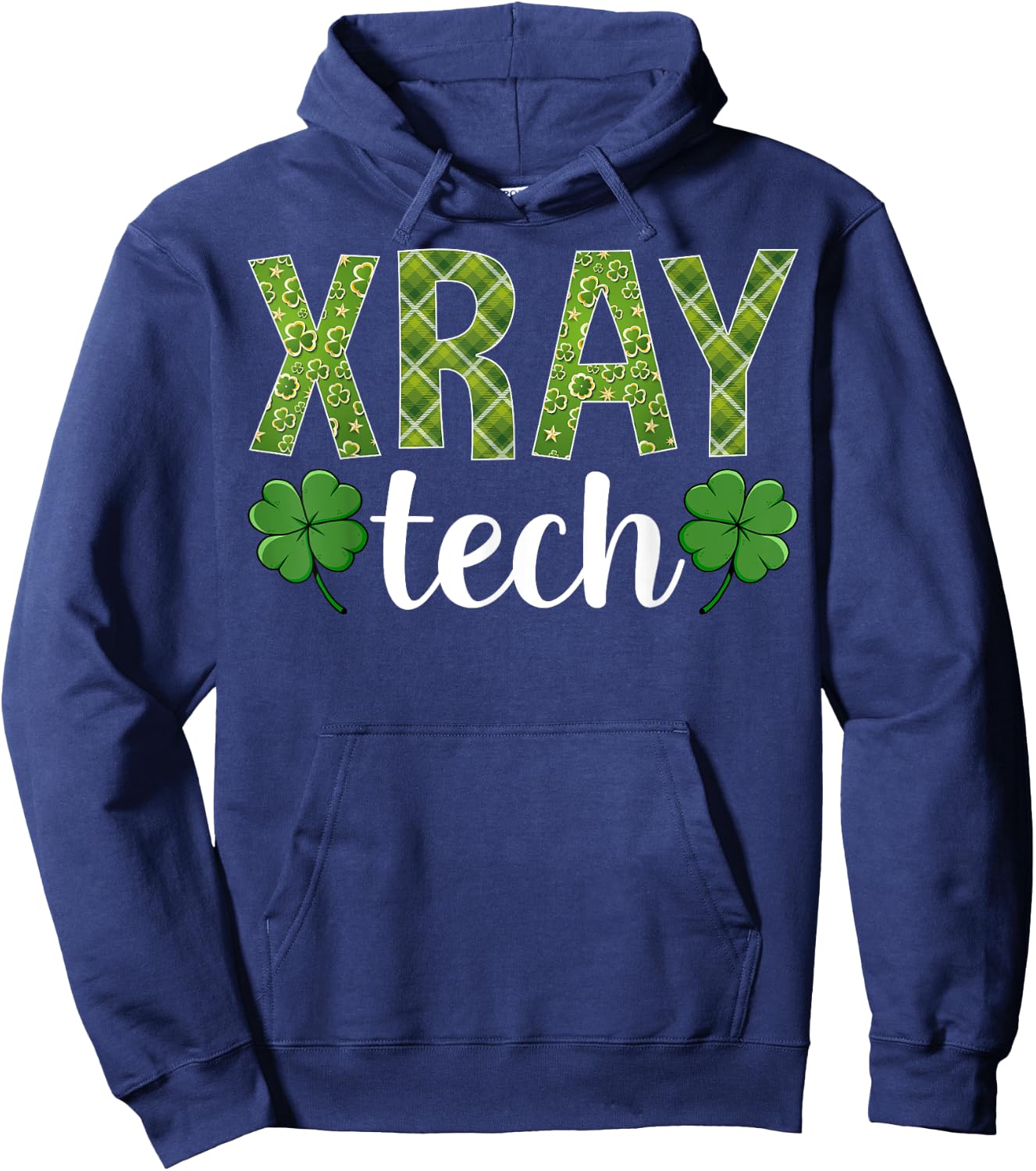 Xray Tech - Shamrock Leaf St Patricks Day Radiology Rad Tech Hoodie - Hoodie | Navy
