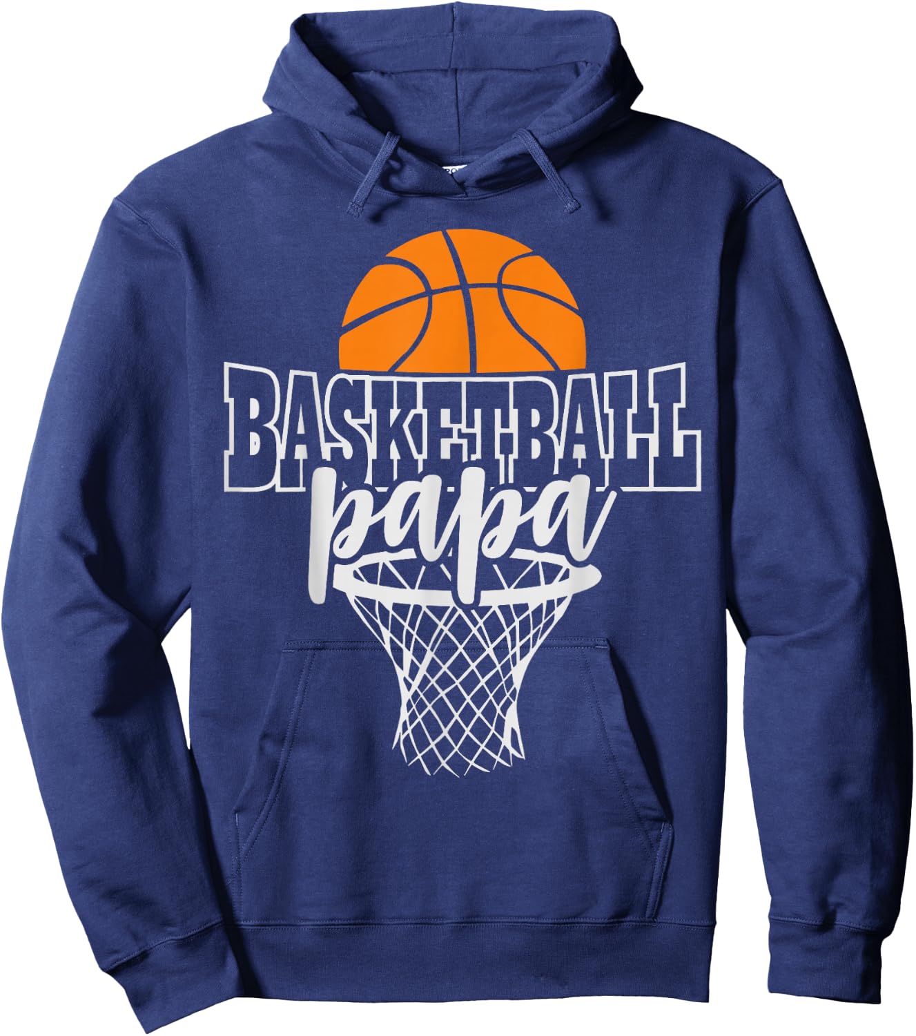 Vintage Proud Basketball Papa Fathers Day Basketball Player Hoodie - Hoodie | Navy