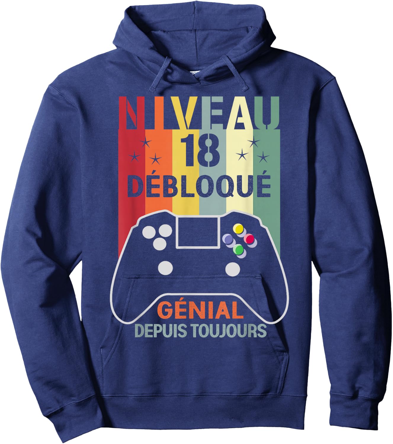 Level 18 Unlocked Funny 18th Birthday Gamer Gift , Black, S Hoodie - Hoodie | Navy