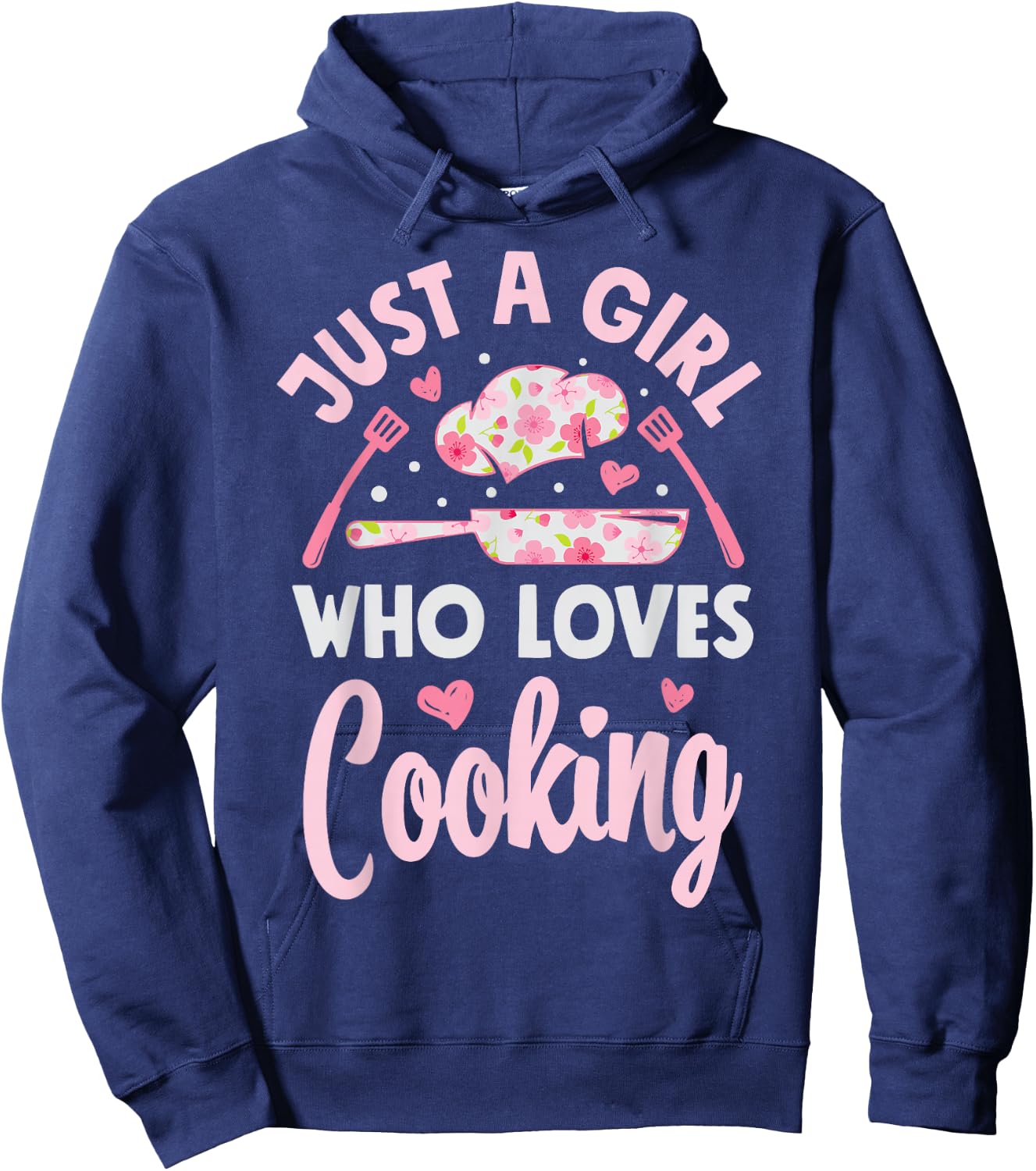 Chef Just A Girl Who Loves Cooking Flowers Cook Culinary Hoodie - Hoodie | Navy