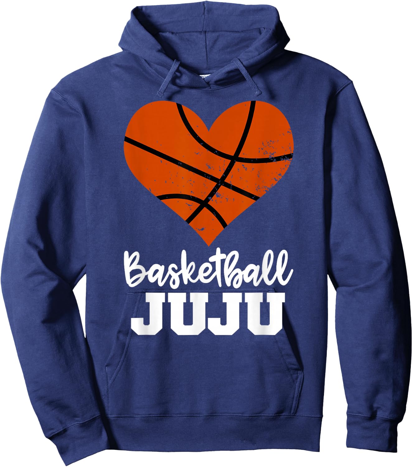 Basketball Juju Funny Basketball Heart Grandma Juju Hoodie - Hoodie | Navy