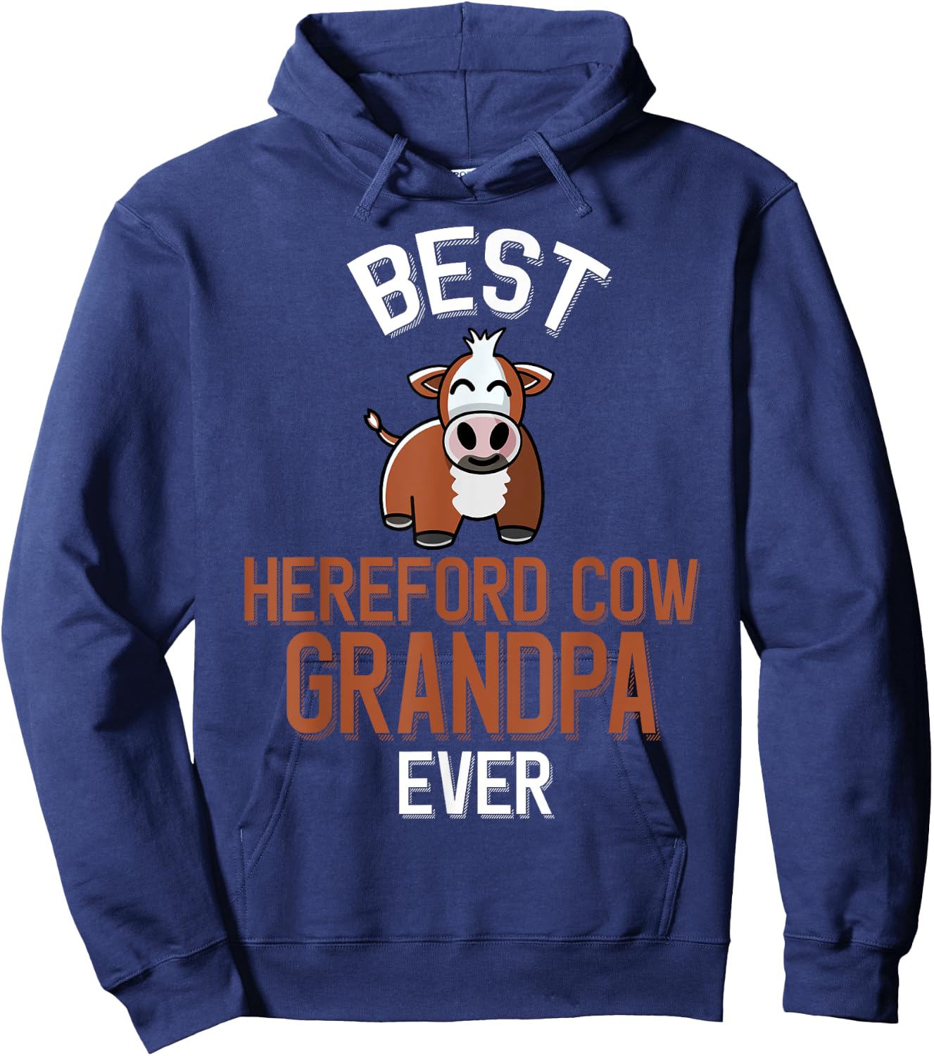 Best Hereford Cow Grandpa Ever Hoodie - Hoodie | Navy