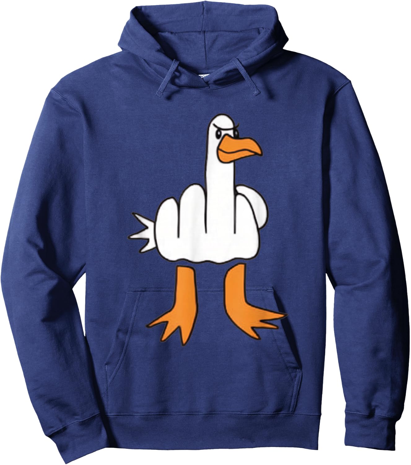 Funny Middle Finger Goose Dark Humour Funny Statement Hoodie - Hoodie | Navy