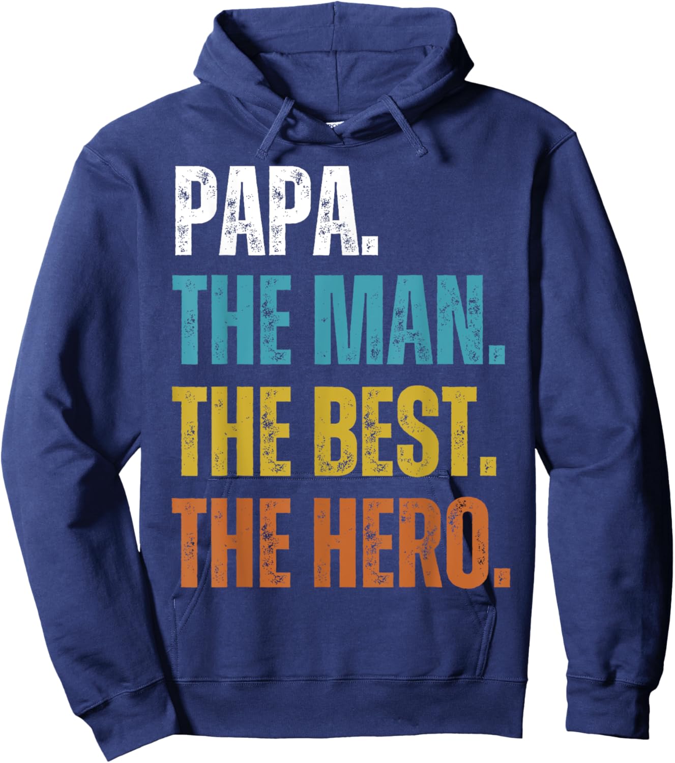 Vintage Papa The Man The Best The Hero Father's Day Hoodie - Hoodie | Navy