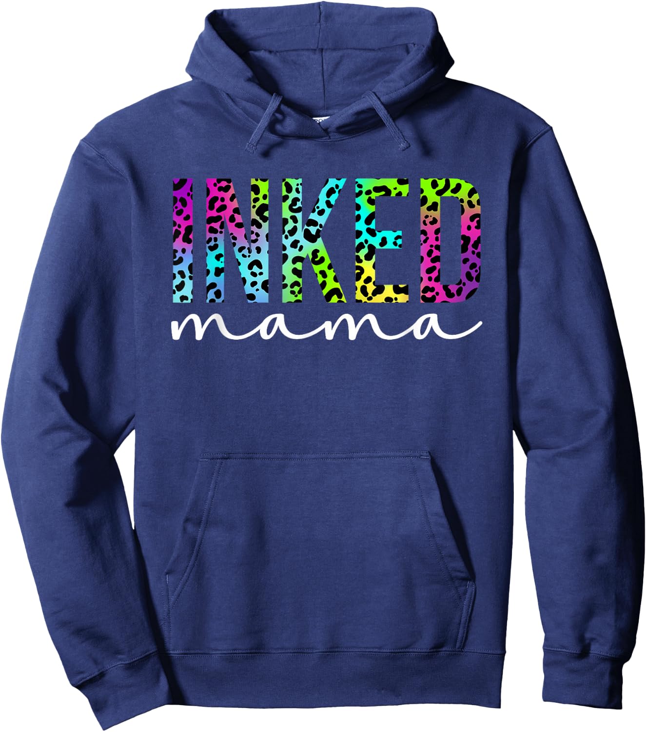 Inked Mama Leopard Tattooed Mom Inked Mom Tattooed Mother Hoodie - Hoodie | Navy