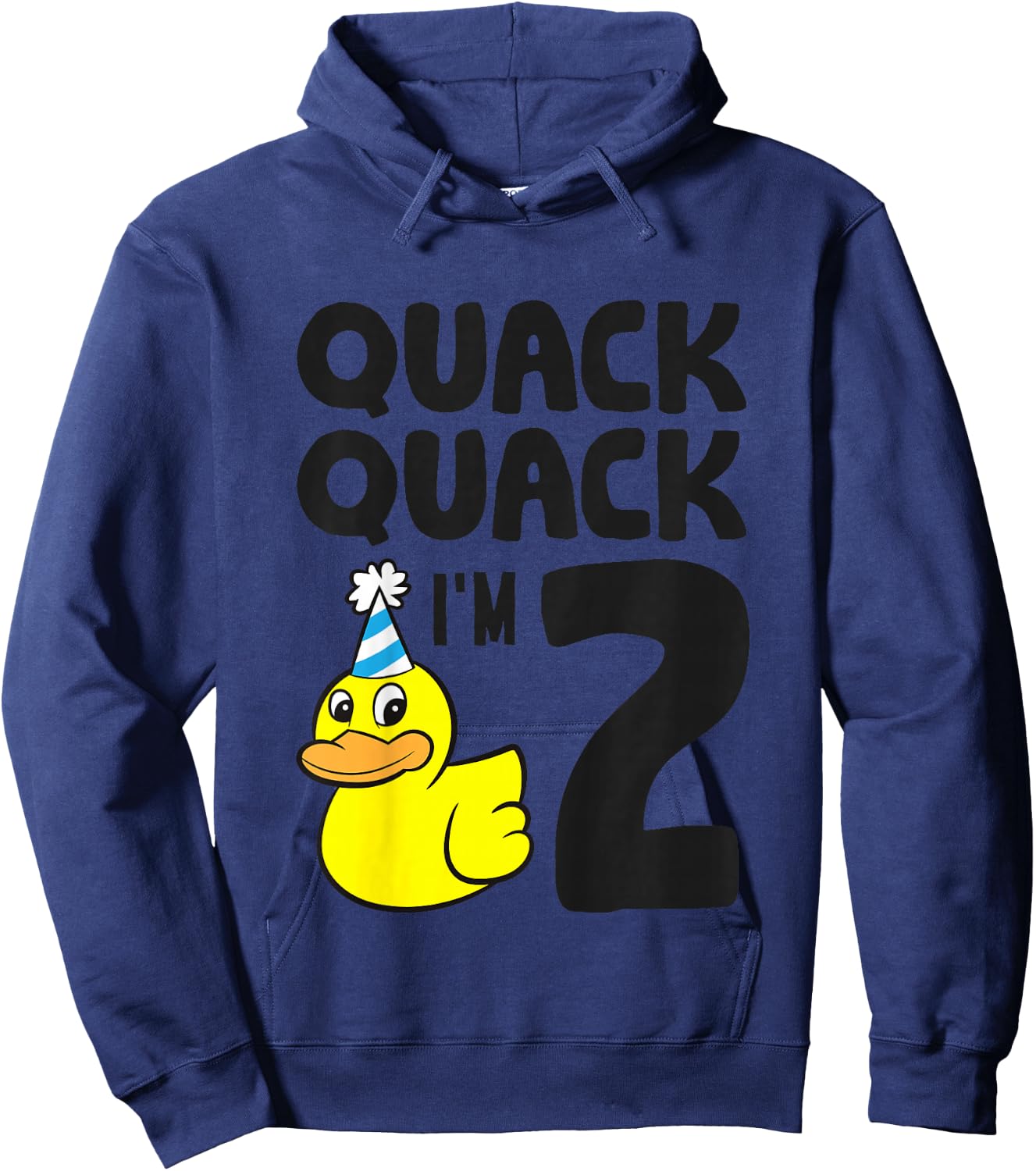 Quack Quack I'm 2 Year Old 2nd Birthday Duck Hoodie - Hoodie | Navy