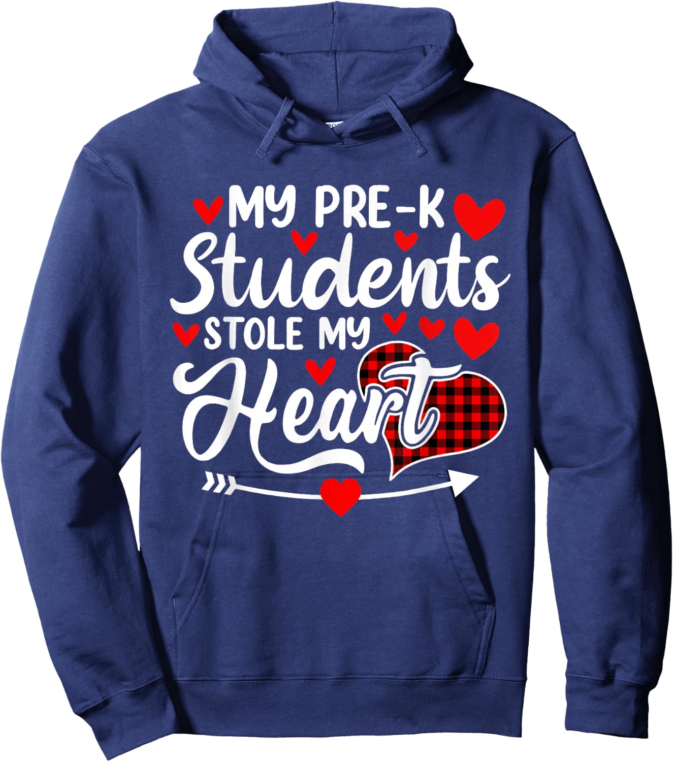 My Pre-K Students Stole My Heart Valentine's Day Teacher Hoodie - Hoodie | Navy