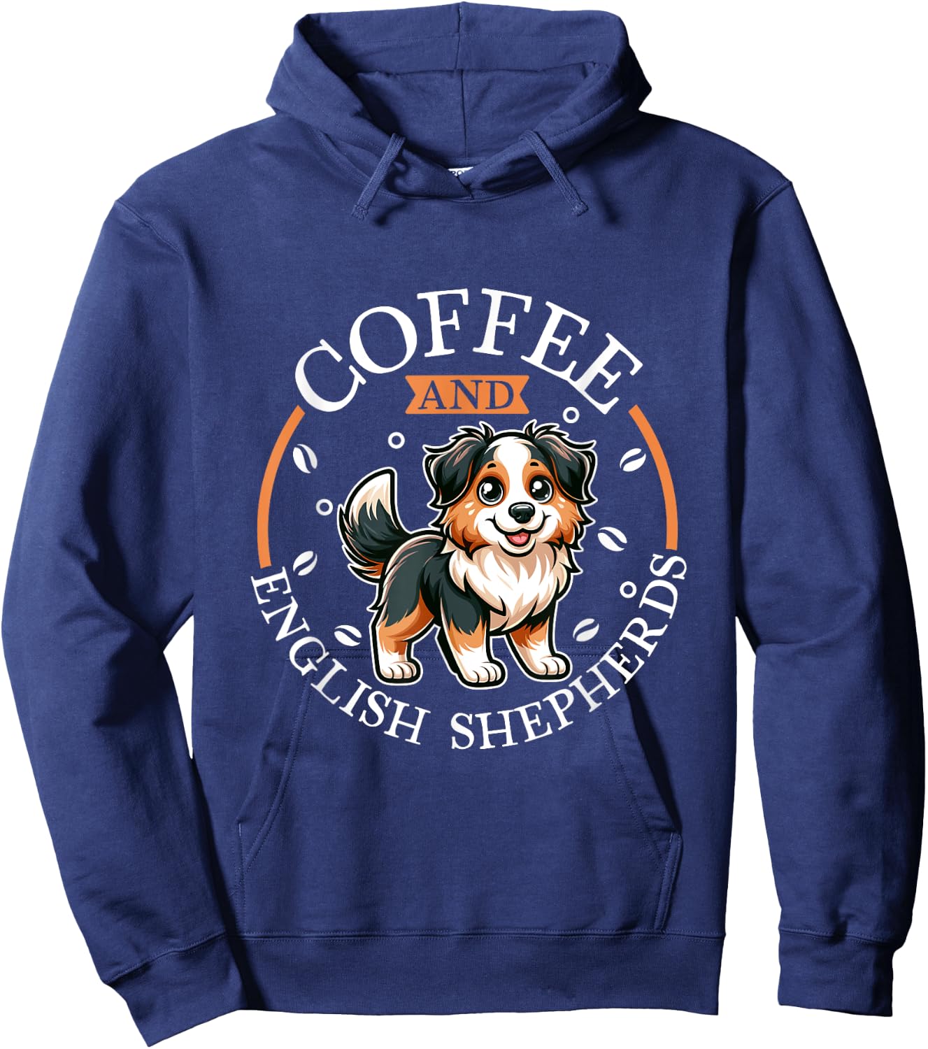 Coffee and English Shepherd Hoodie - Hoodie | Navy