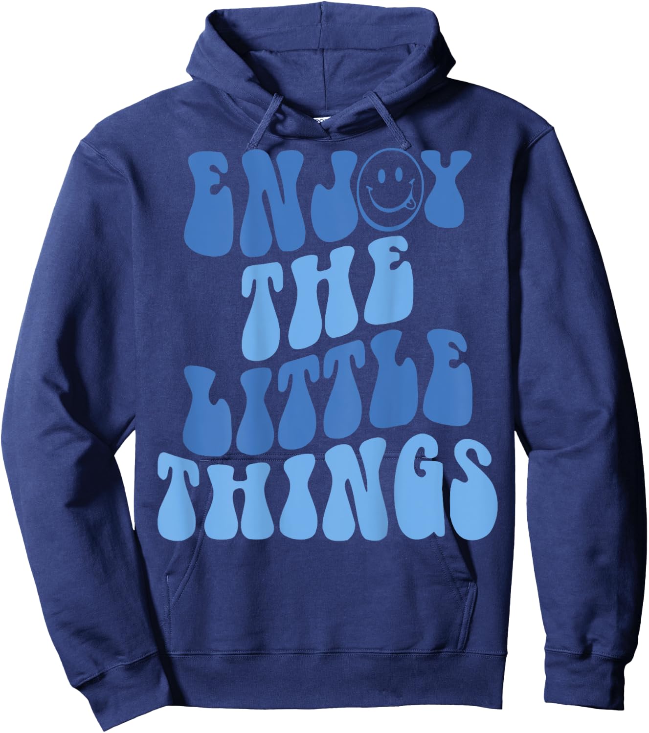 Enjoy The Little Things Aesthetic Words On Back Hoodie - Hoodie | Navy